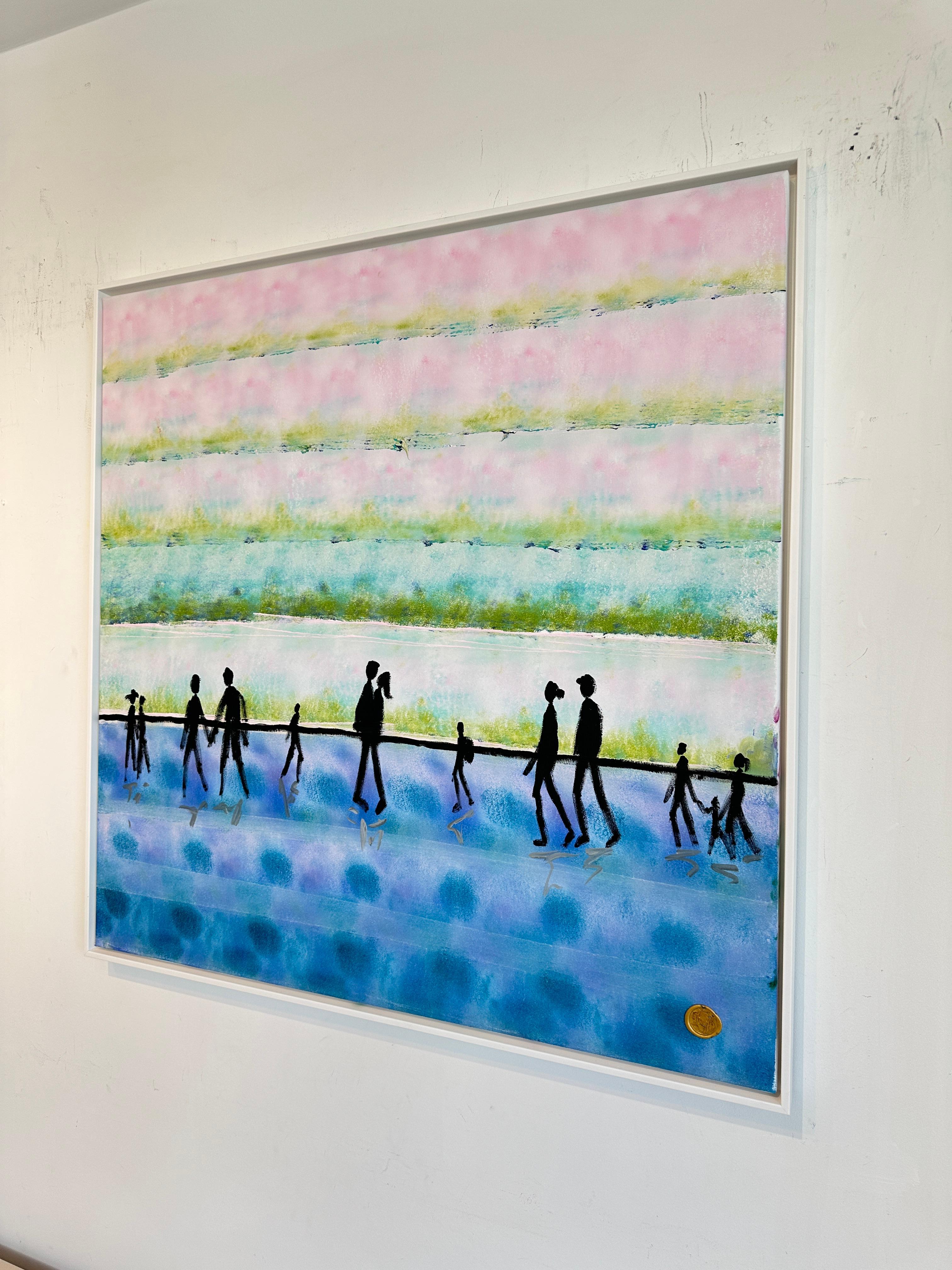 Side by Side - Gold Leaf Contemporary abstract painting For Sale 4
