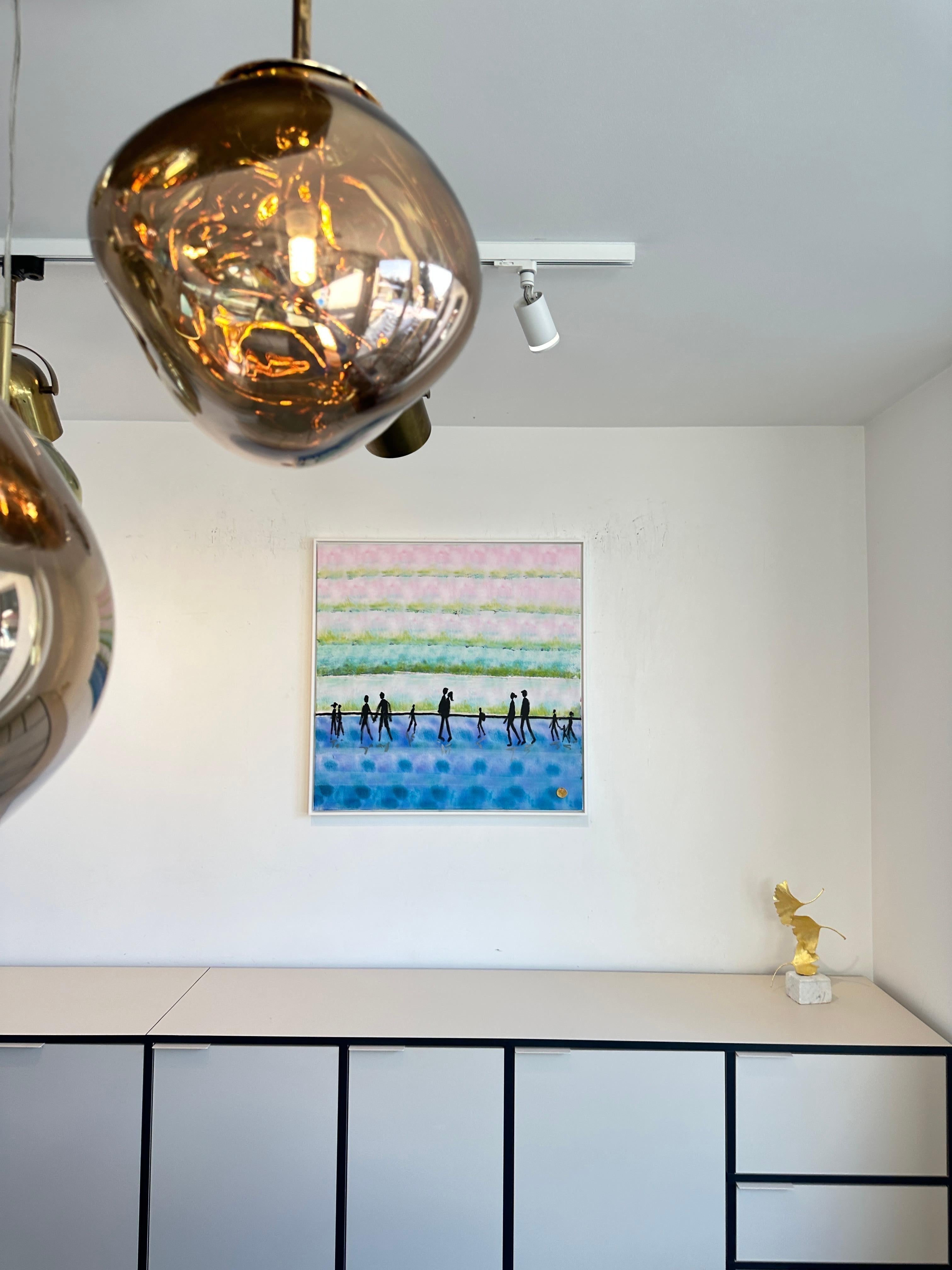 Side by Side - Gold Leaf Contemporary abstract painting For Sale 5