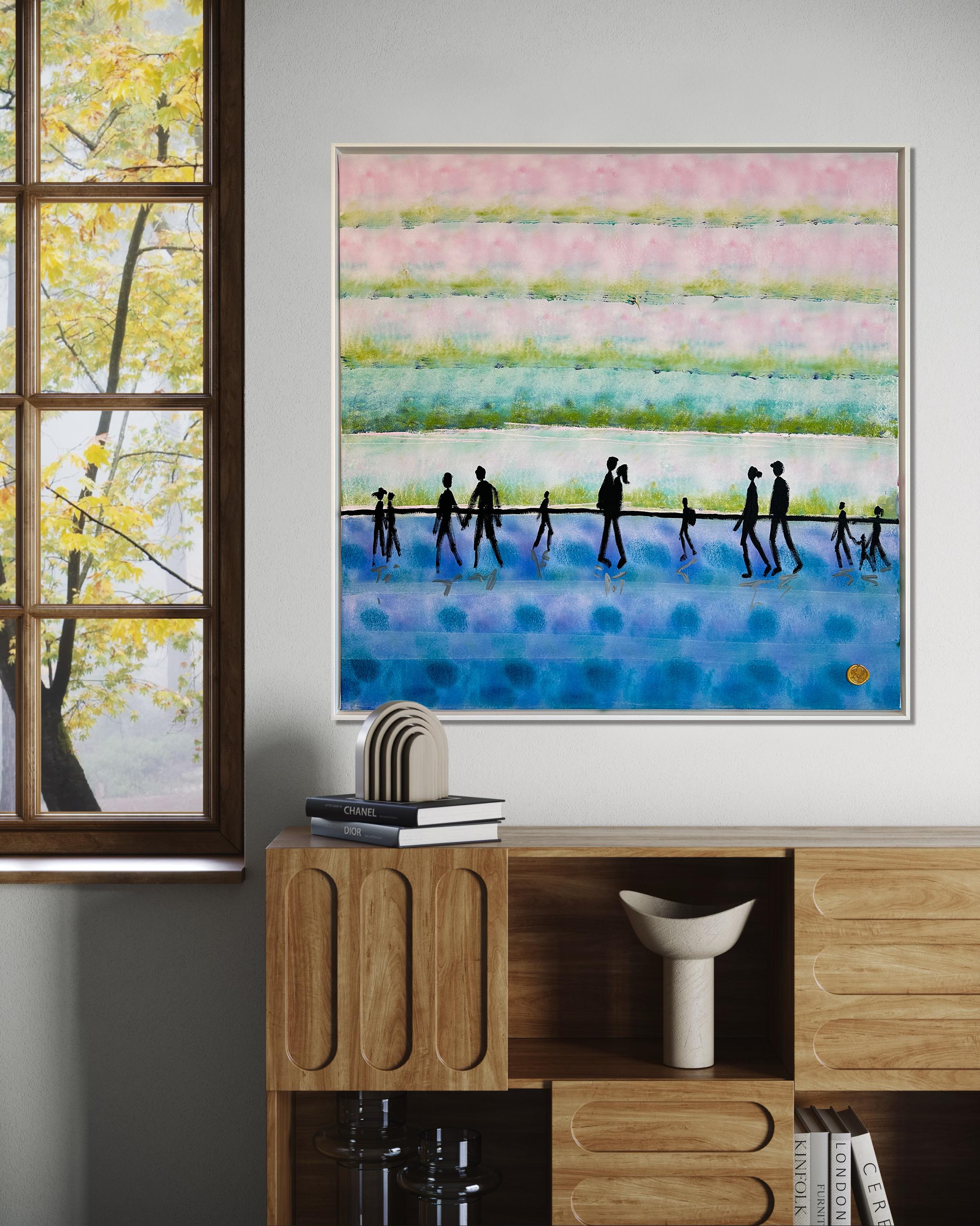 Side by Side - Gold Leaf Contemporary abstract painting For Sale 6