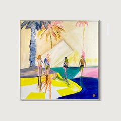 Summer Time with You -  Contemporary abstract summer family figures painting