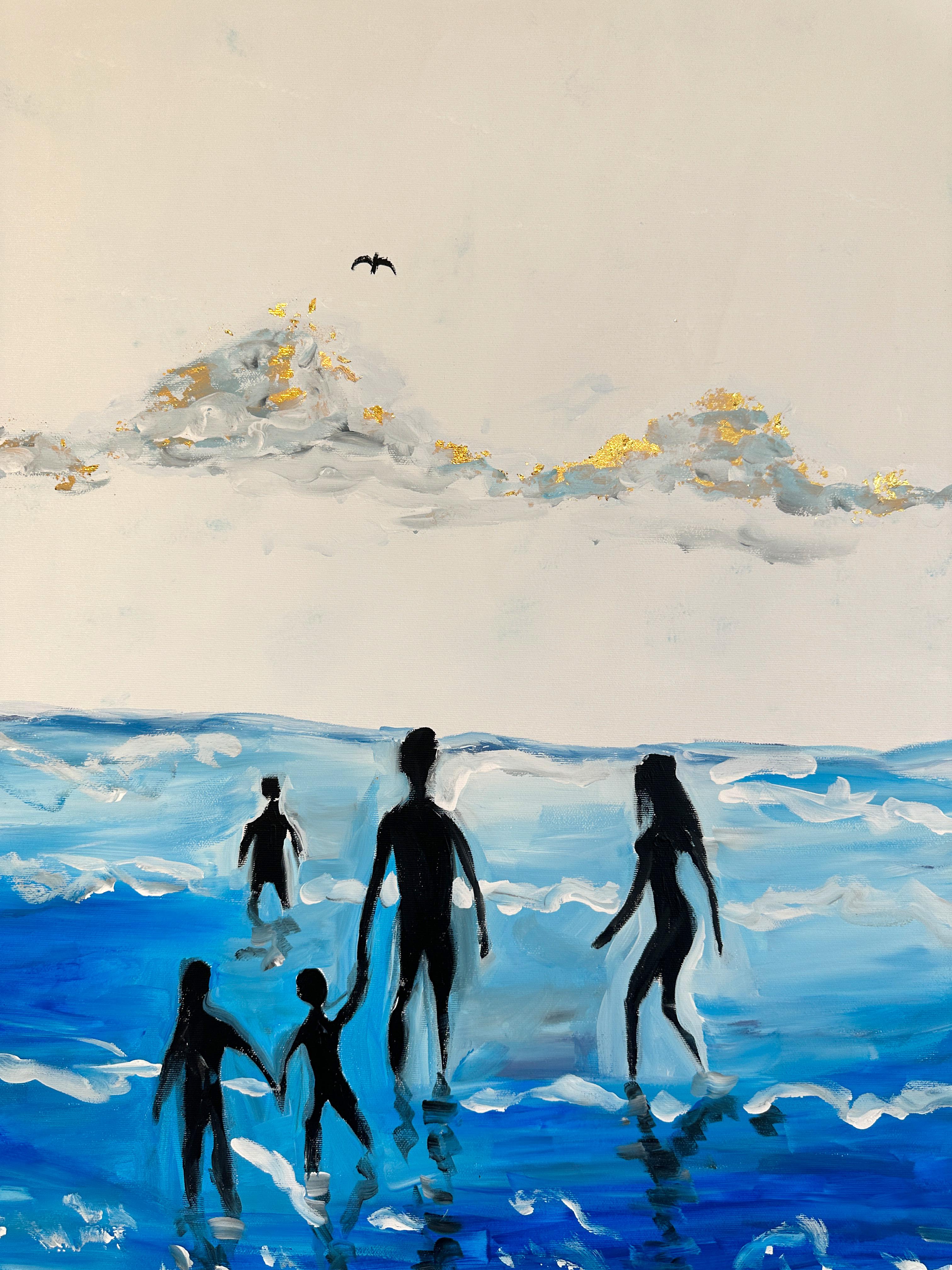The best kind of Memories - Feuille d'or Peinture abstraite contemporaine en vente 2