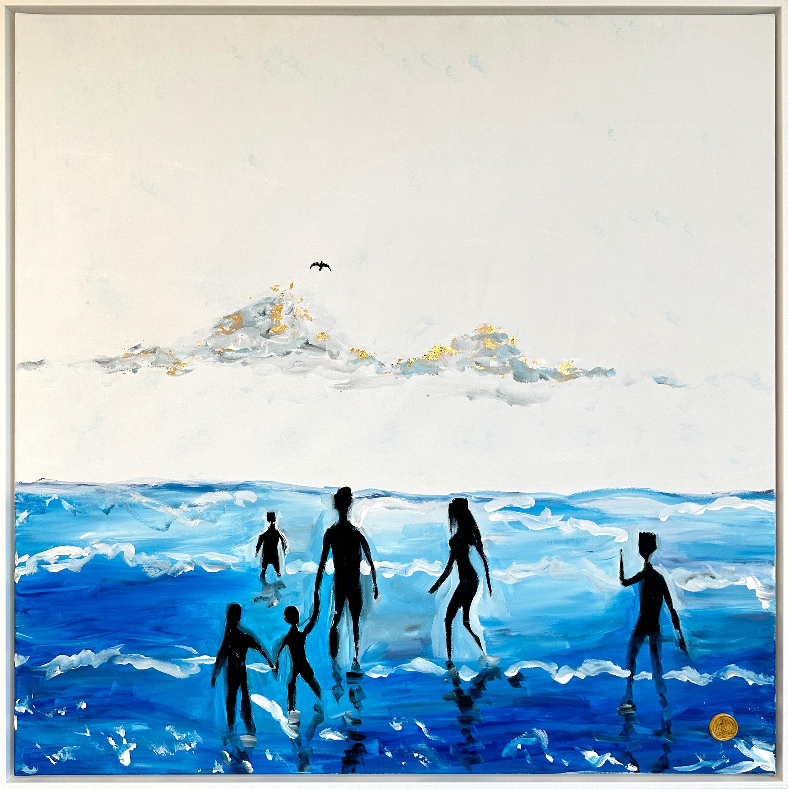 The best kind of Memories - Gold Leaf Contemporary abstract painting - Painting by Katharina Hormel