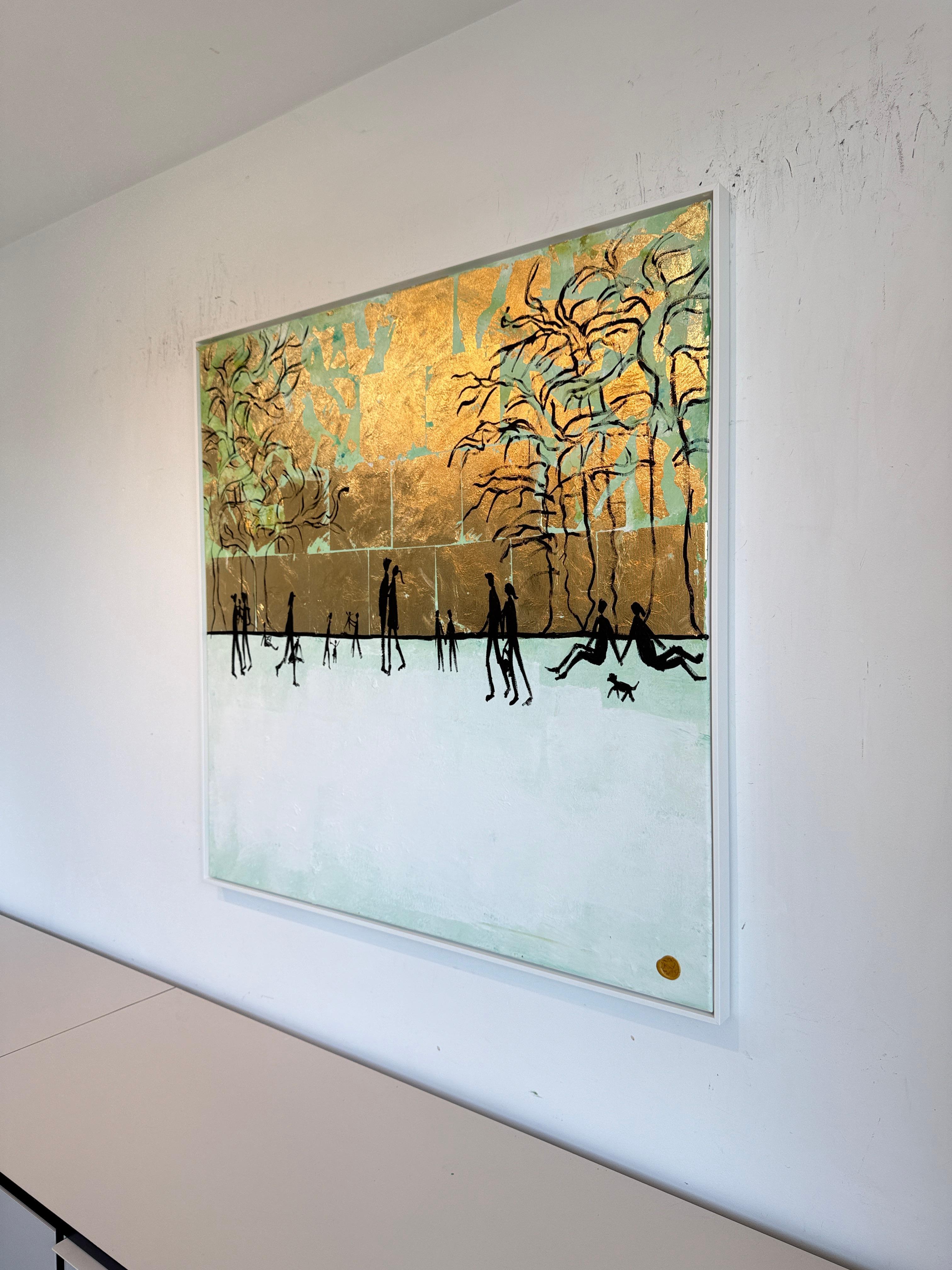 The Day I Fell in Love With You - Blattgold Zeitgenössische abstrakte Malerei im Angebot 2