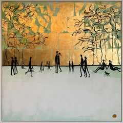 The Day I Fell in Love With You - Gold Leaf Contemporary abstract painting