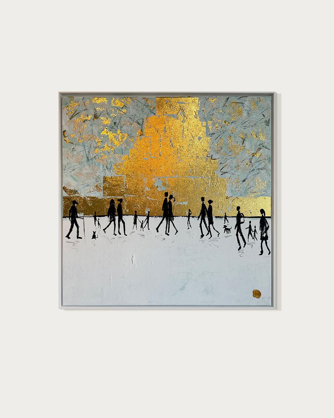 Die Liebe zwischen uns - Blattgold Zeitgenössische abstrakte Malerei – Painting von Katharina Hormel