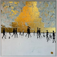 The Love between us - Gold Leaf Contemporary abstract painting