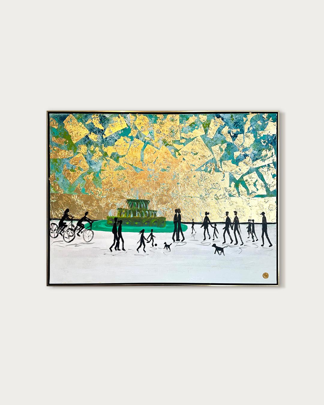 The Sound of Water - K.Hormel Zeitgenössisches abstraktes Sommer-Familienbild – Painting von Katharina Hormel