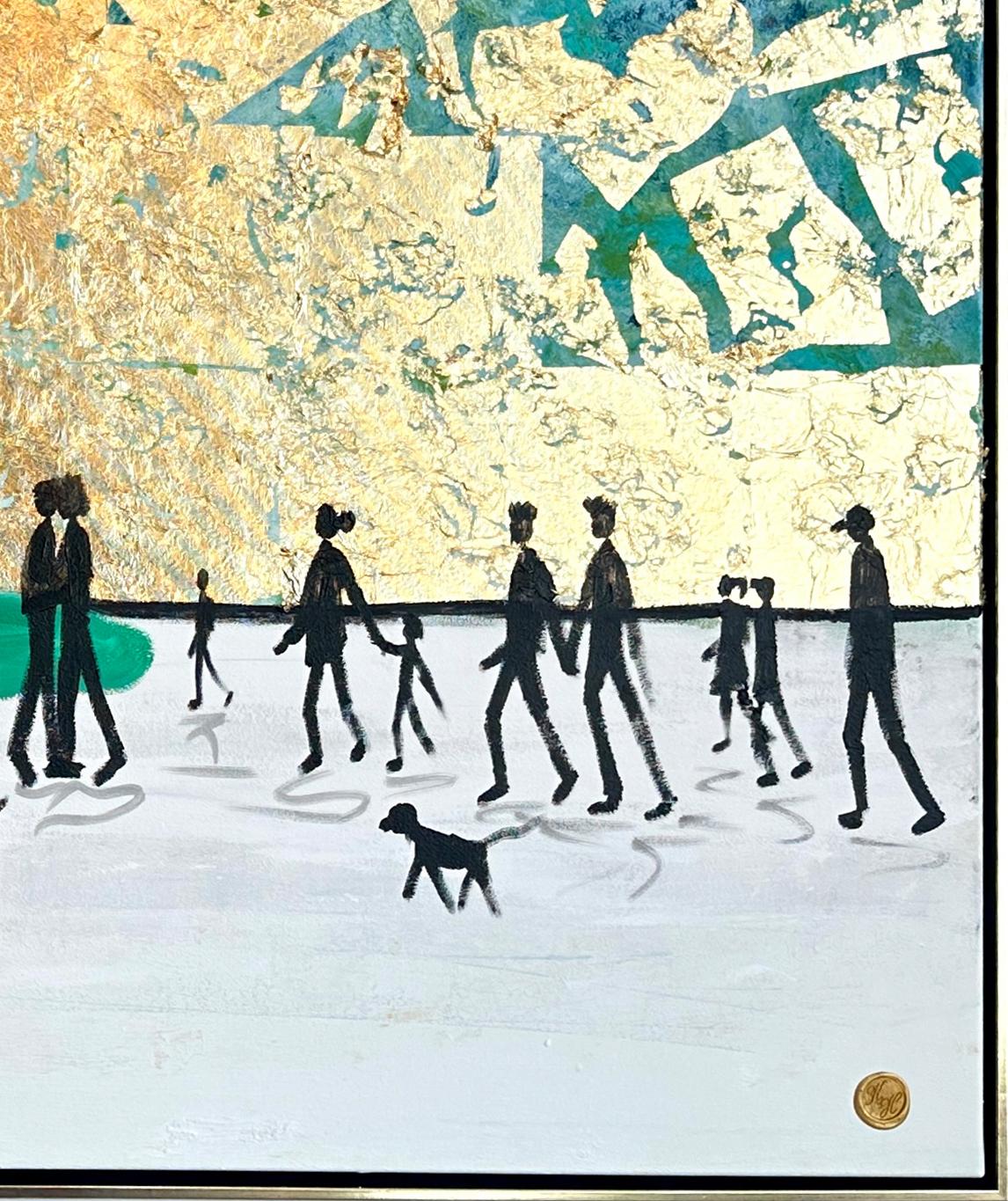 The Sound of Water - K.Hormel Zeitgenössisches abstraktes Sommer-Familienbild im Angebot 1