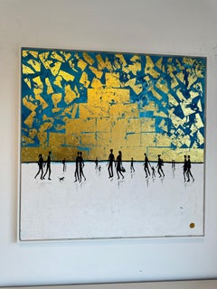 Il calore che condividiamo - Astratto contemporaneo in foglia d'oro  pittura