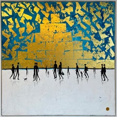The Warmth we Share - Gold Leaf Contemporary abstract  painting