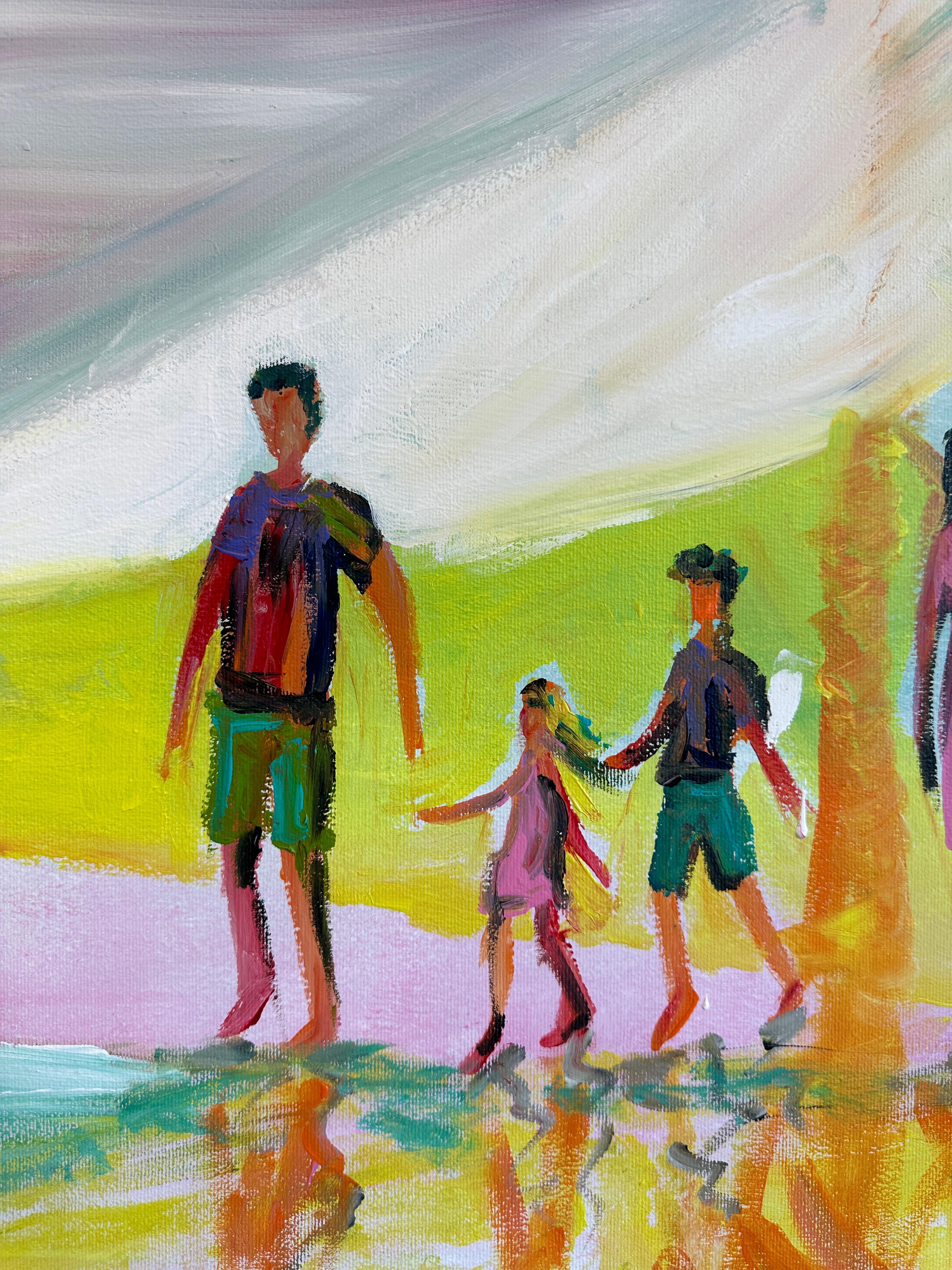 Time for our Family - K.Hormel Peinture familiale contemporaine abstraite d'été en vente 10