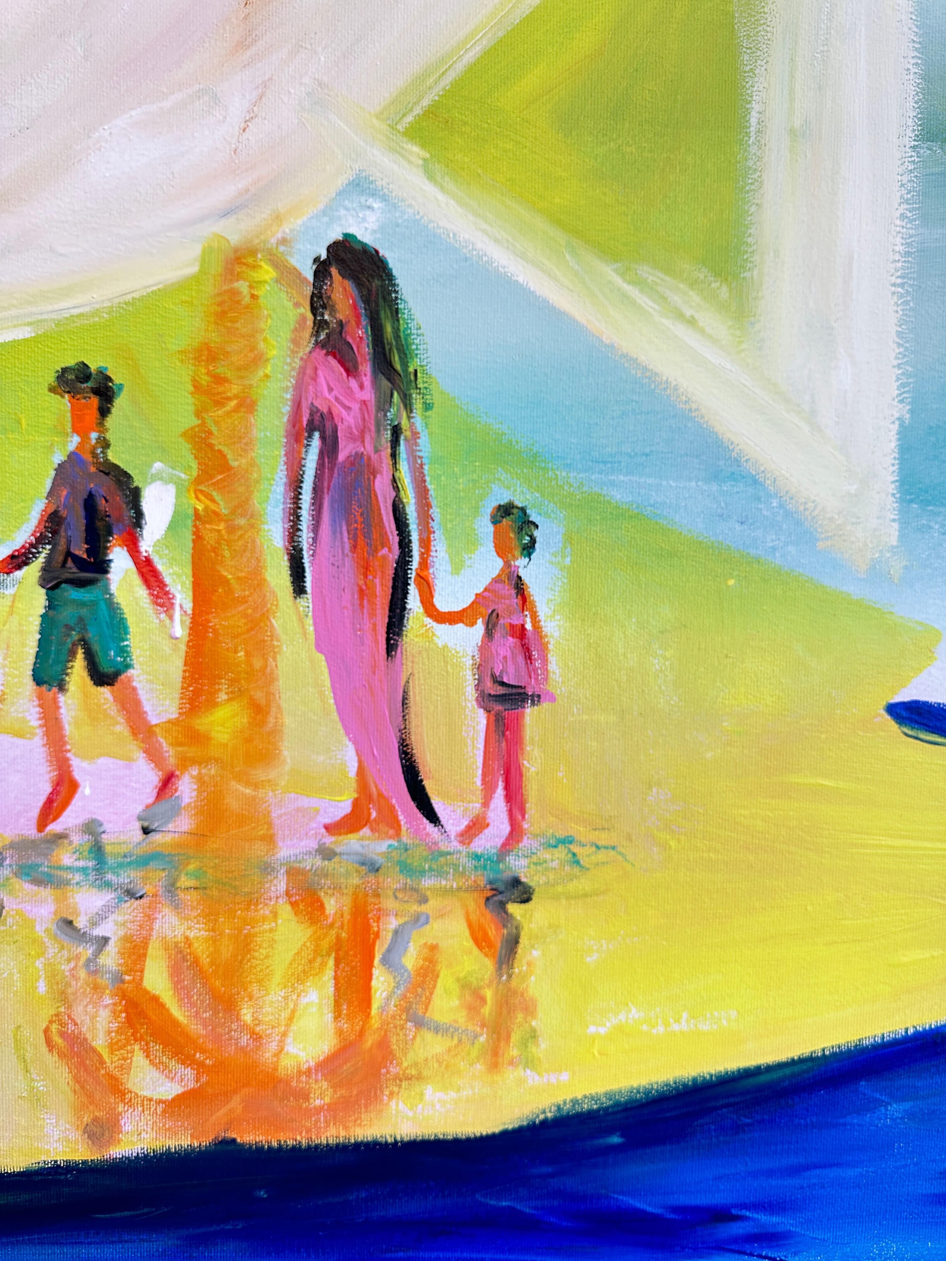 Time for our Family - K.Hormel Peinture familiale contemporaine abstraite d'été en vente 11