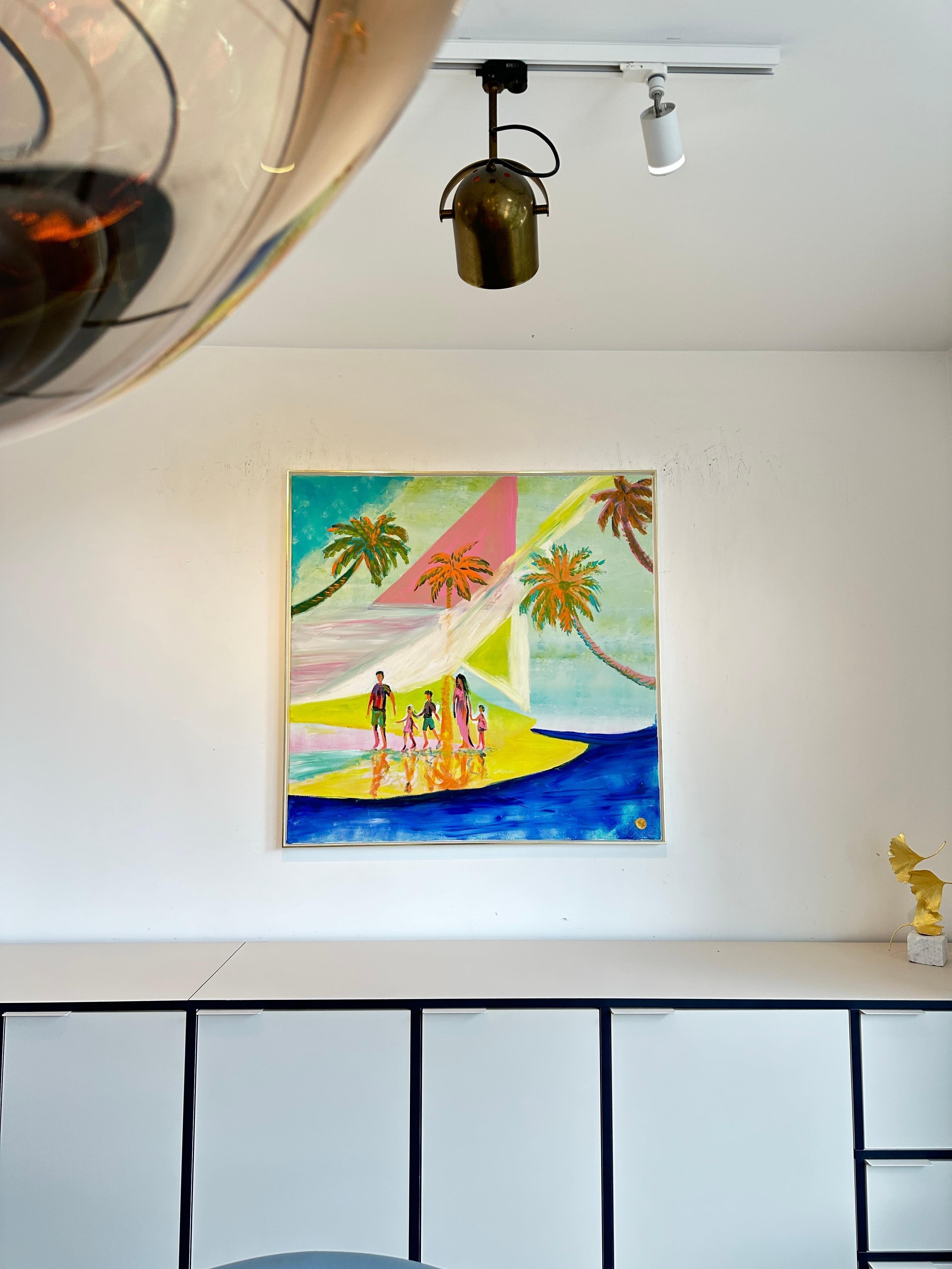 Time for our Family - K.Hormel Peinture familiale contemporaine abstraite d'été en vente 12