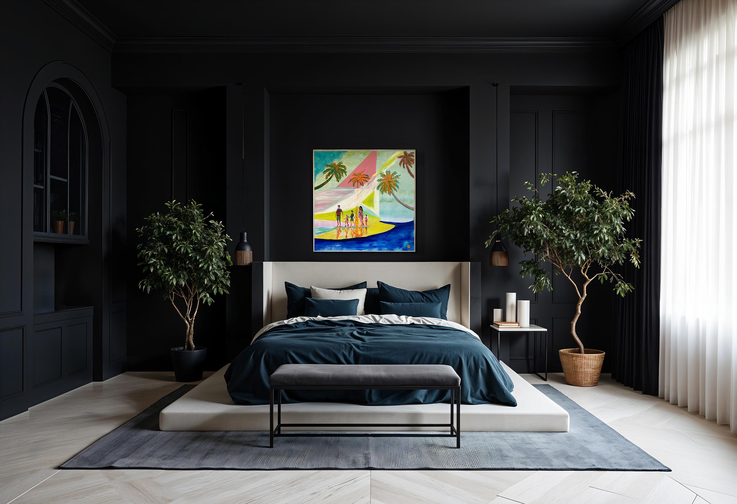 Time for our Family - K.Hormel Peinture familiale contemporaine abstraite d'été en vente 7