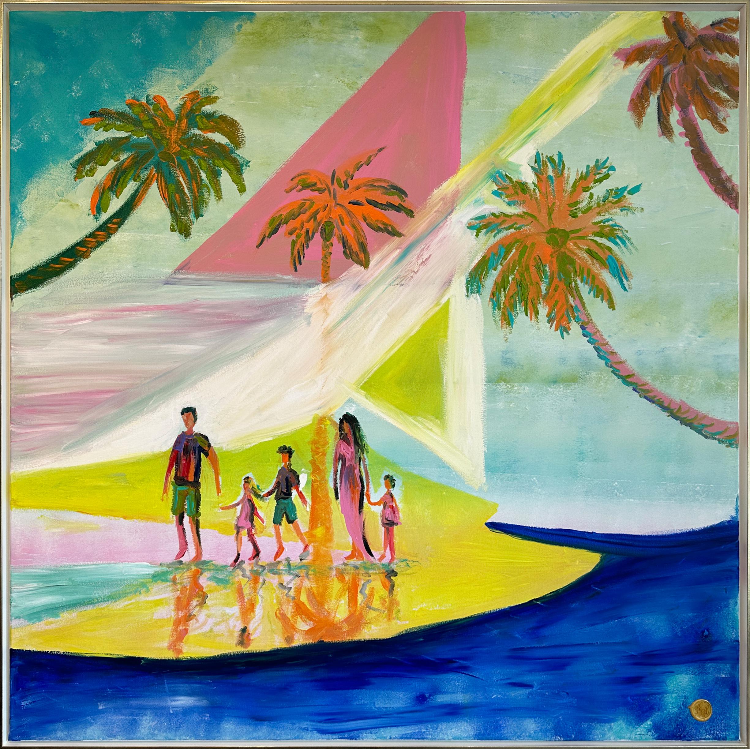 Time for our Family - K.Hormel Peinture familiale contemporaine abstraite d'été - Painting de Katharina Hormel
