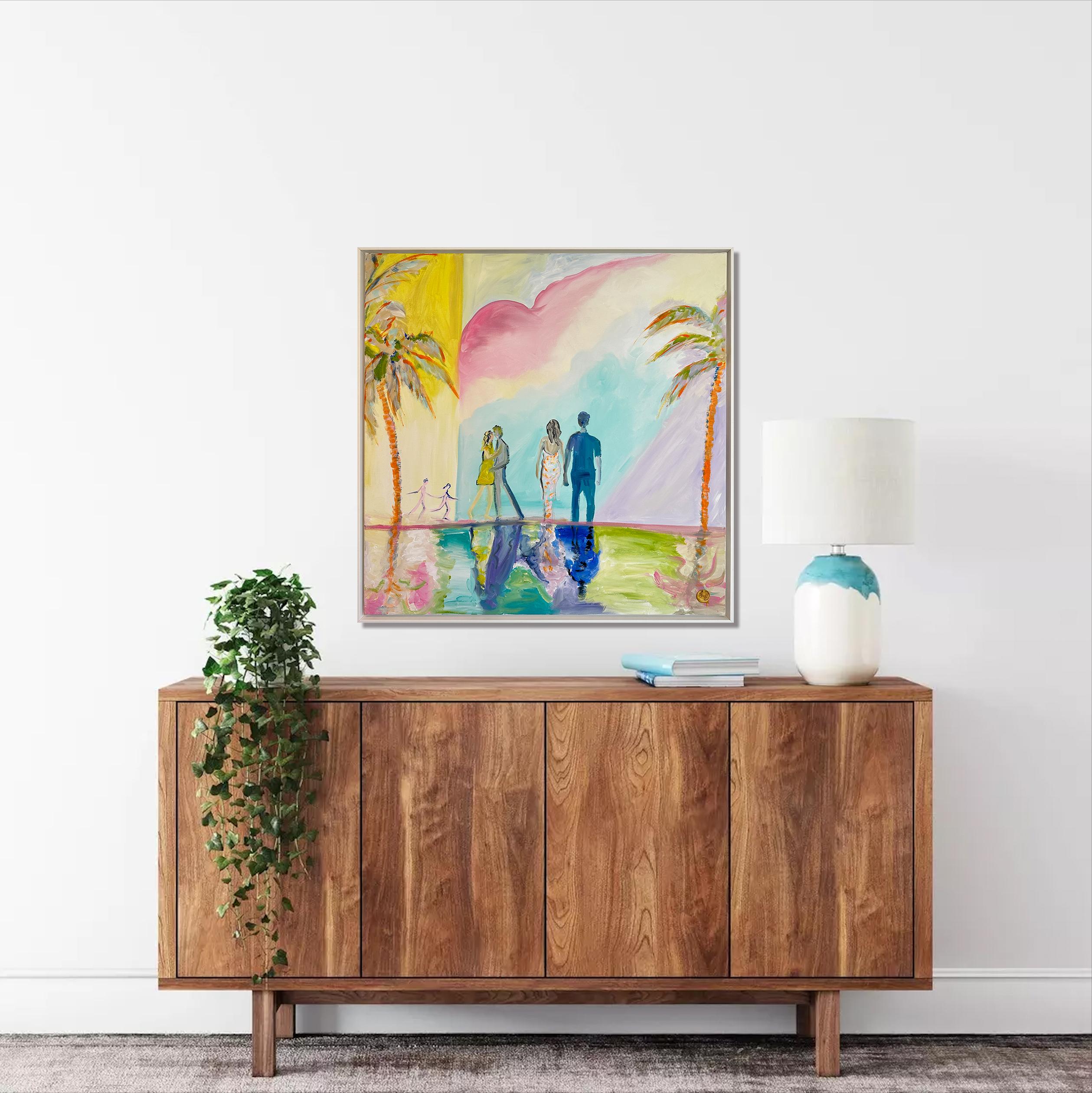 Verso i tramonti - K.Hormel Quadro astratto contemporaneo di famiglia estiva in vendita 1