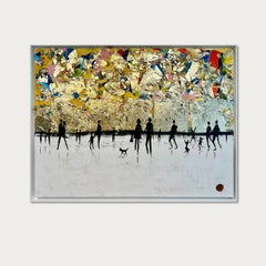 Walking on Sunshine - Blattgold Zeitgenössische abstrakte Malerei