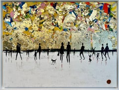 Walking on Sunshine - Gold Leaf Contemporary abstract painting
