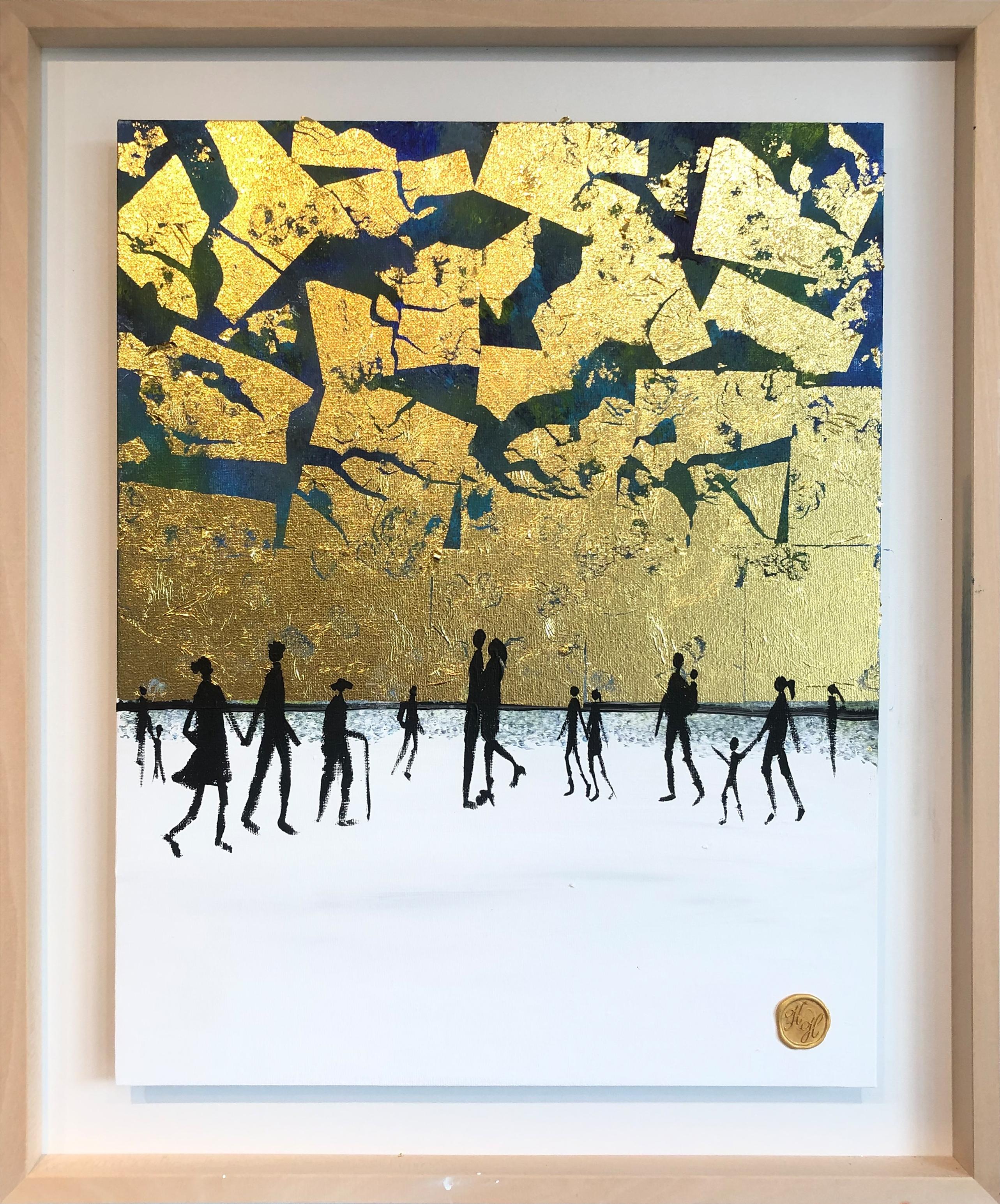 Wir gehören zueinander –  Blattgold Zeitgenössisches abstraktes Familiengemälde – Painting von Katharina Hormel