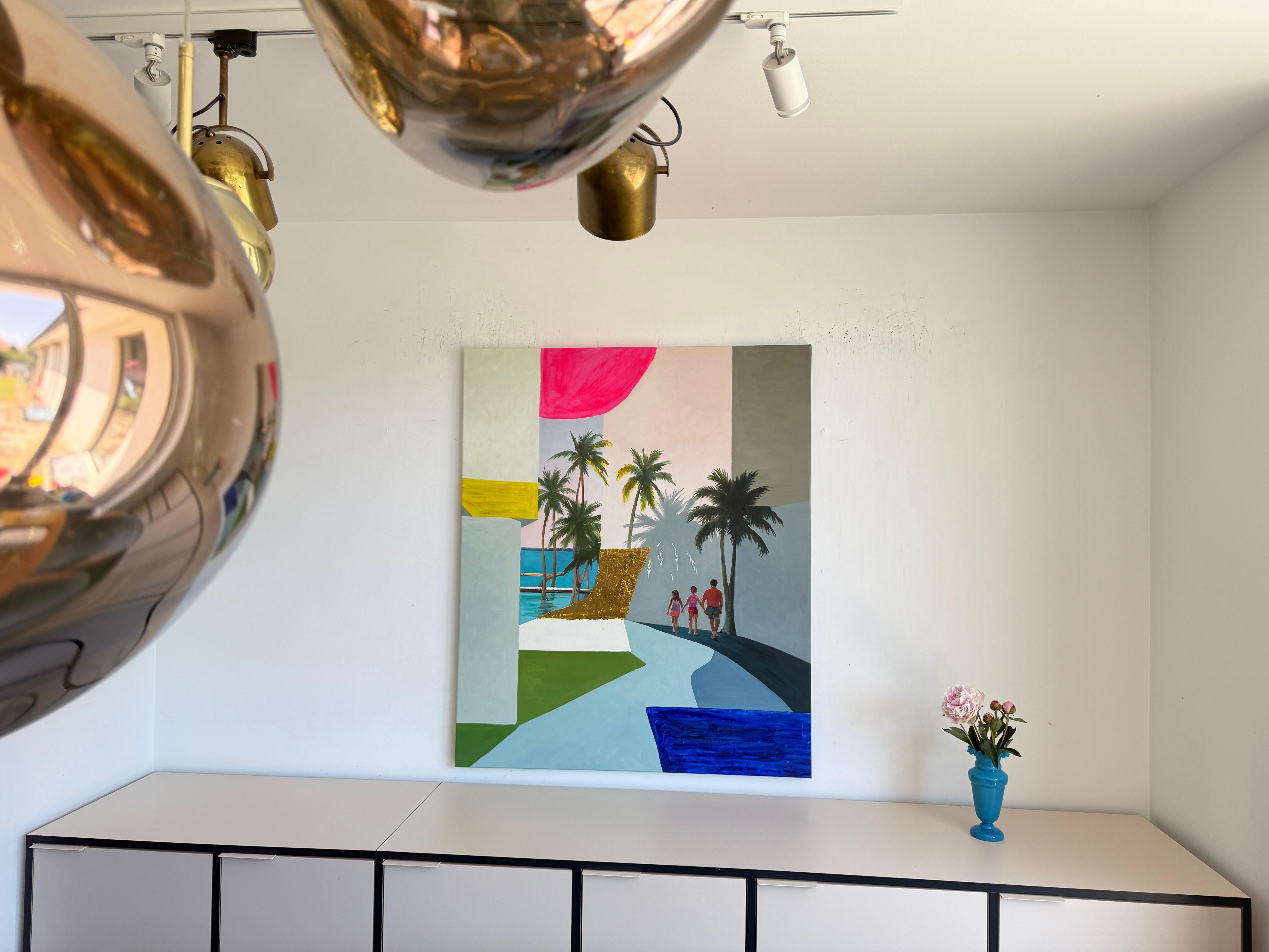 Where Love Begins and Never Ends - Gold Leaf Contemporary abstract painting For Sale 12