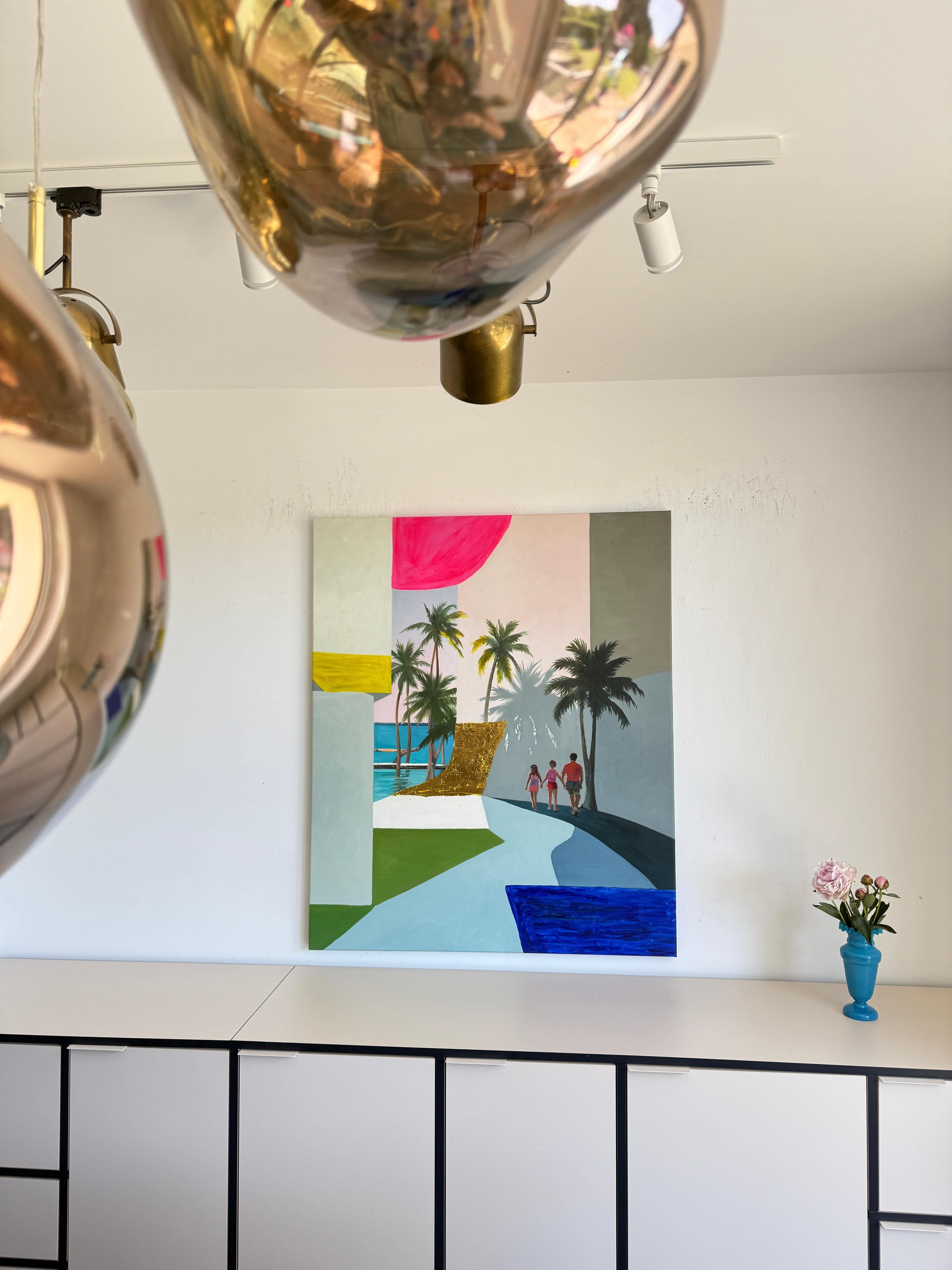 Where Love Begins and Never Ends - Gold Leaf Contemporary abstract painting For Sale 3