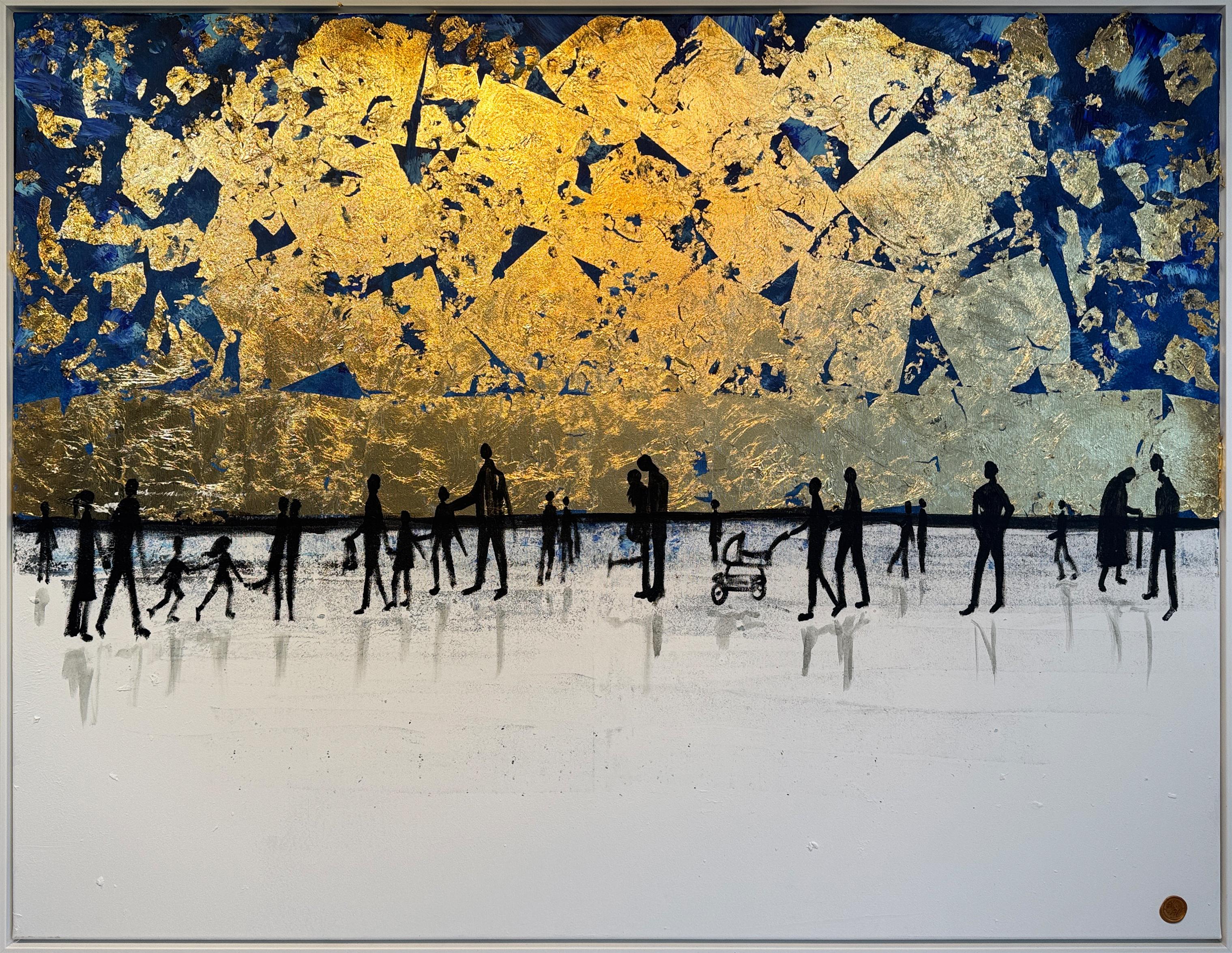 You are my family - Gold Leaf Contemporary abstract painting