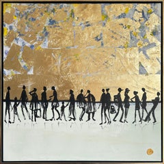 Tu sei il mio "Uno su un milione".  Foglia d'oro Quadro astratto contemporaneo di famiglia