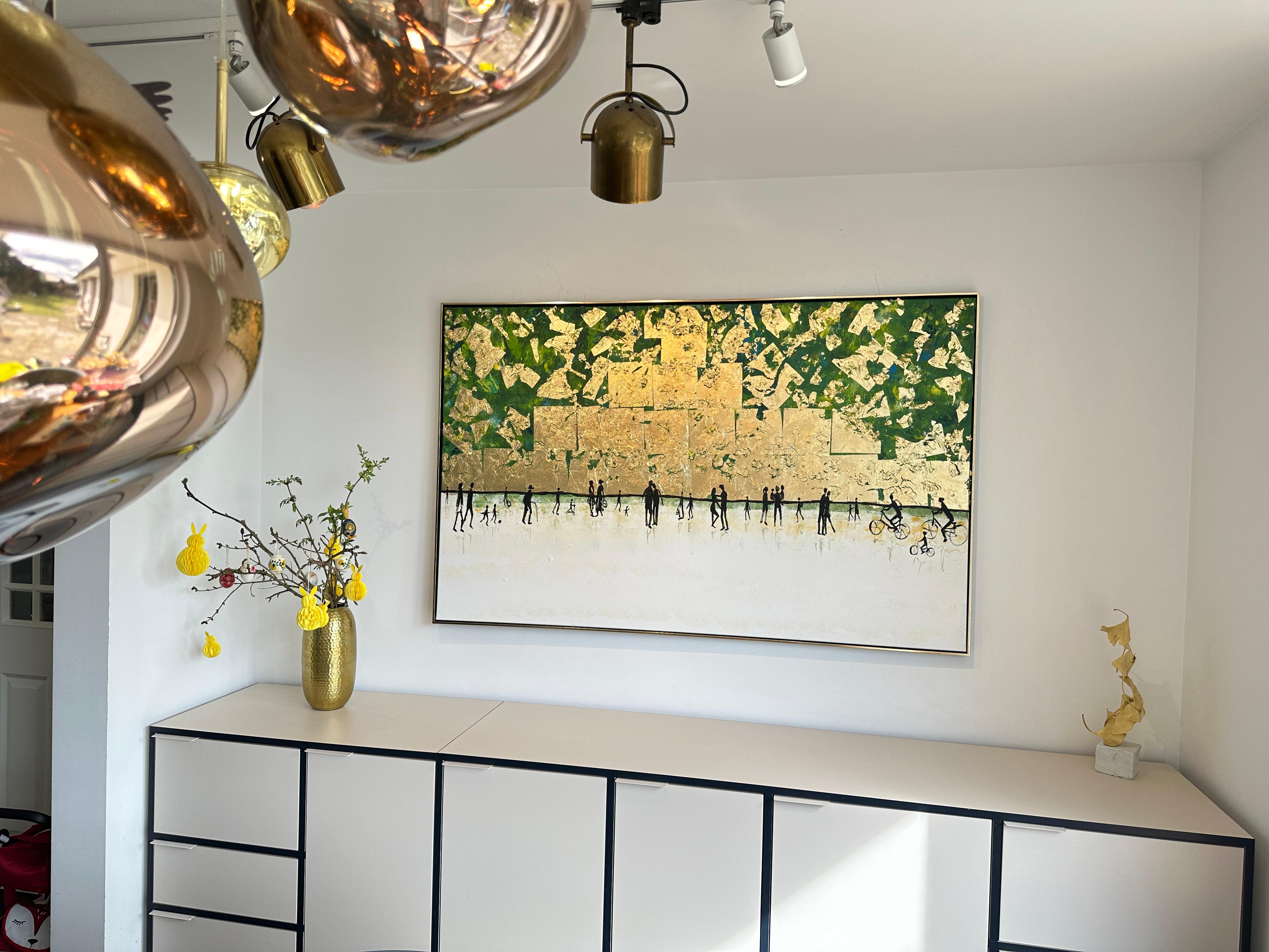 You are the Sunshine of my Life - Gold Leaf Contemporary abstract painting For Sale 8
