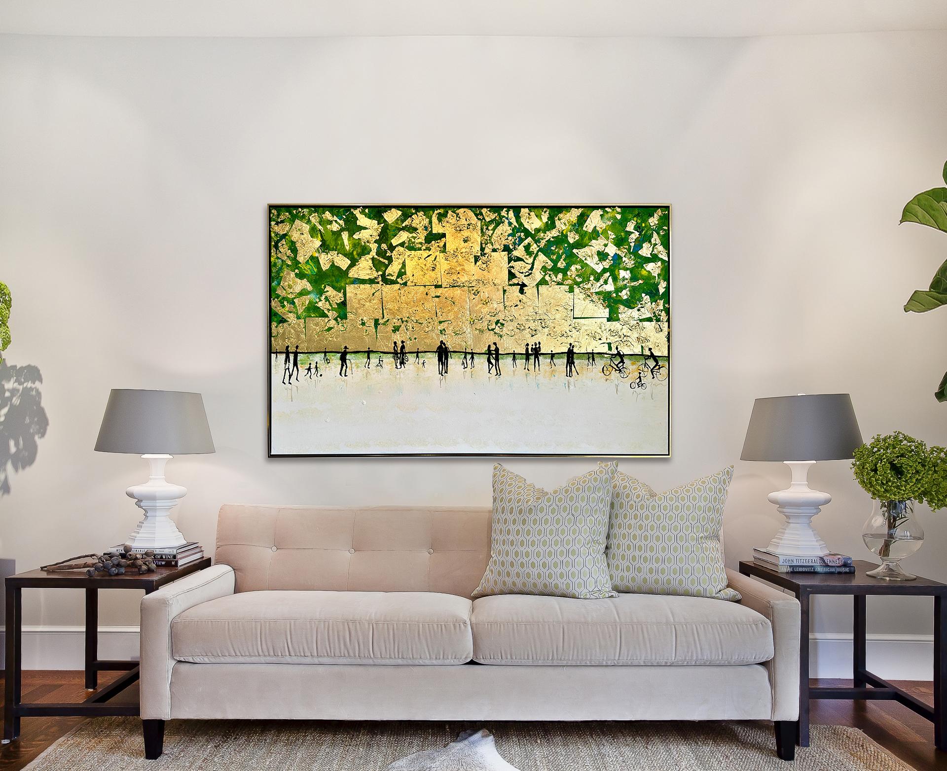You are the Sunshine of my Life - Gold Leaf Contemporary abstract painting For Sale 10