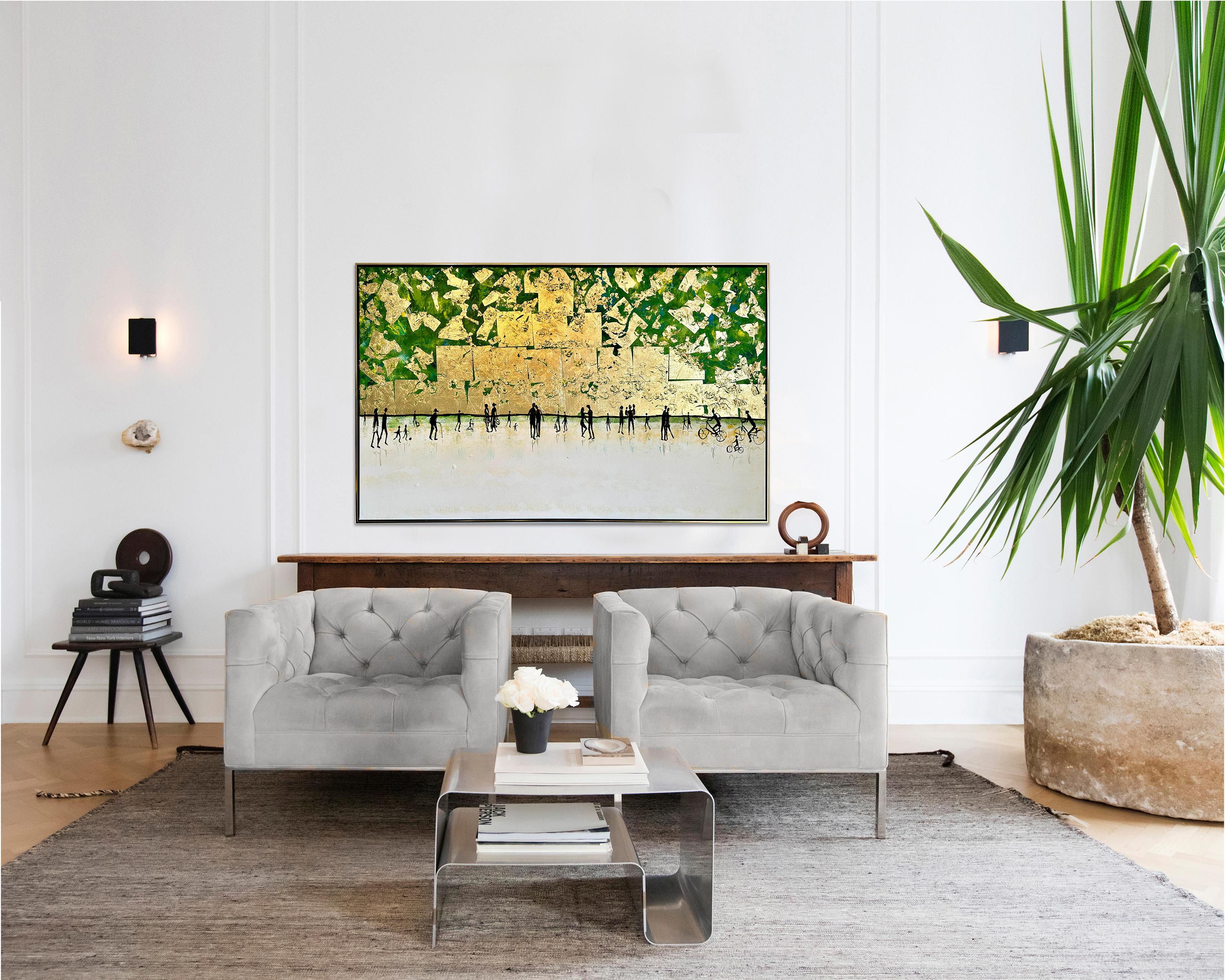 You are the Sunshine of my Life - Gold Leaf Contemporary abstract painting For Sale 2