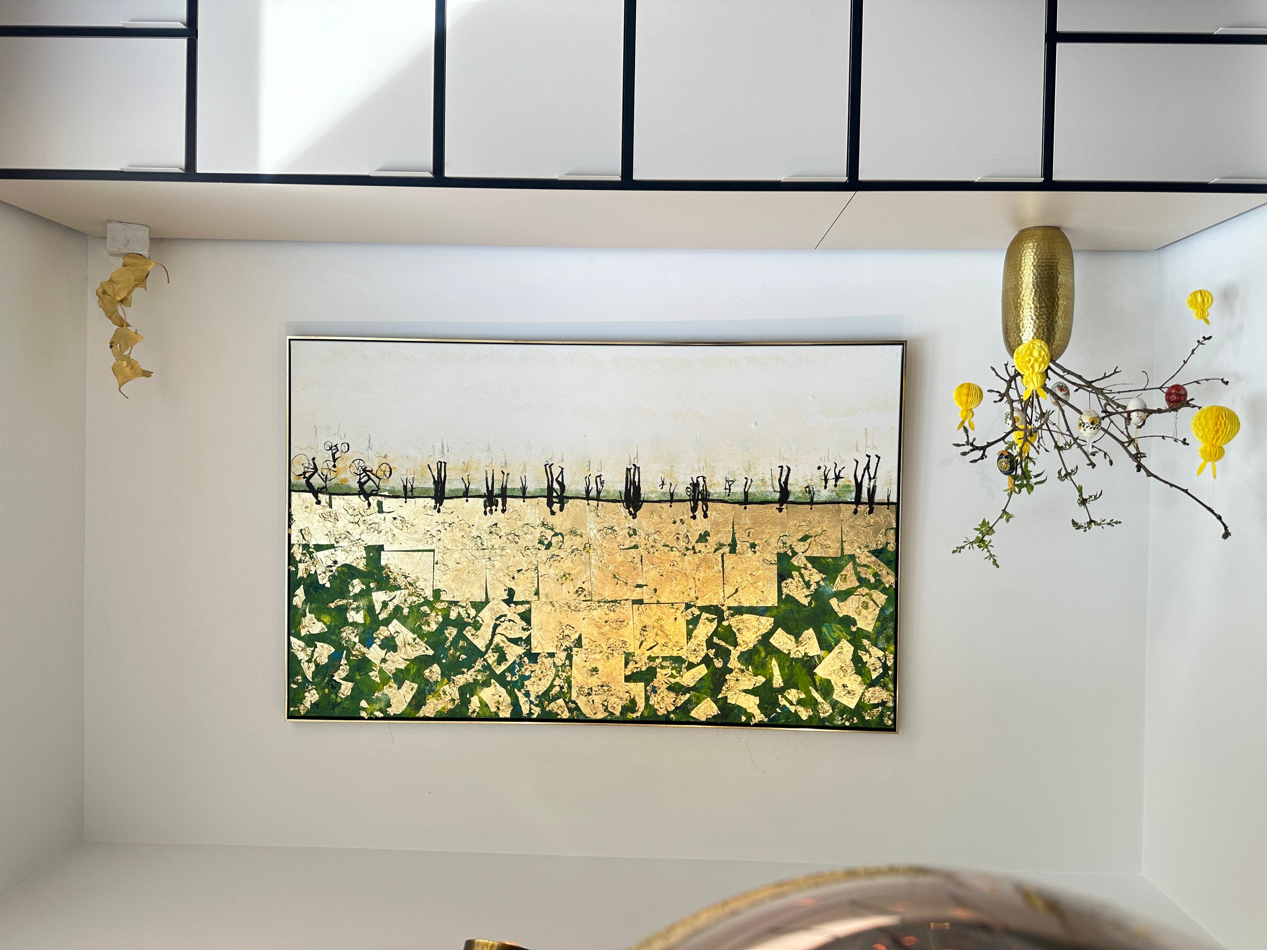 You are the Sunshine of my Life - Gold Leaf Contemporary abstract painting For Sale 4