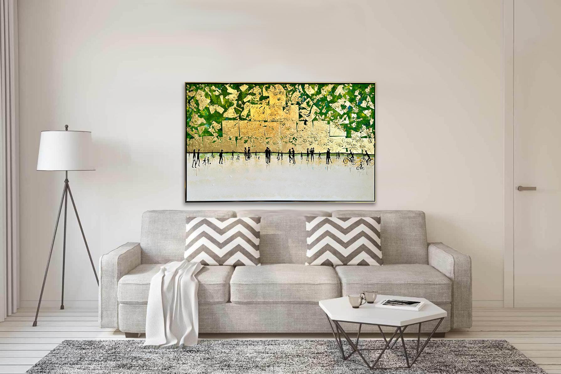 You are the Sunshine of my Life - Gold Leaf Contemporary abstract painting For Sale 6
