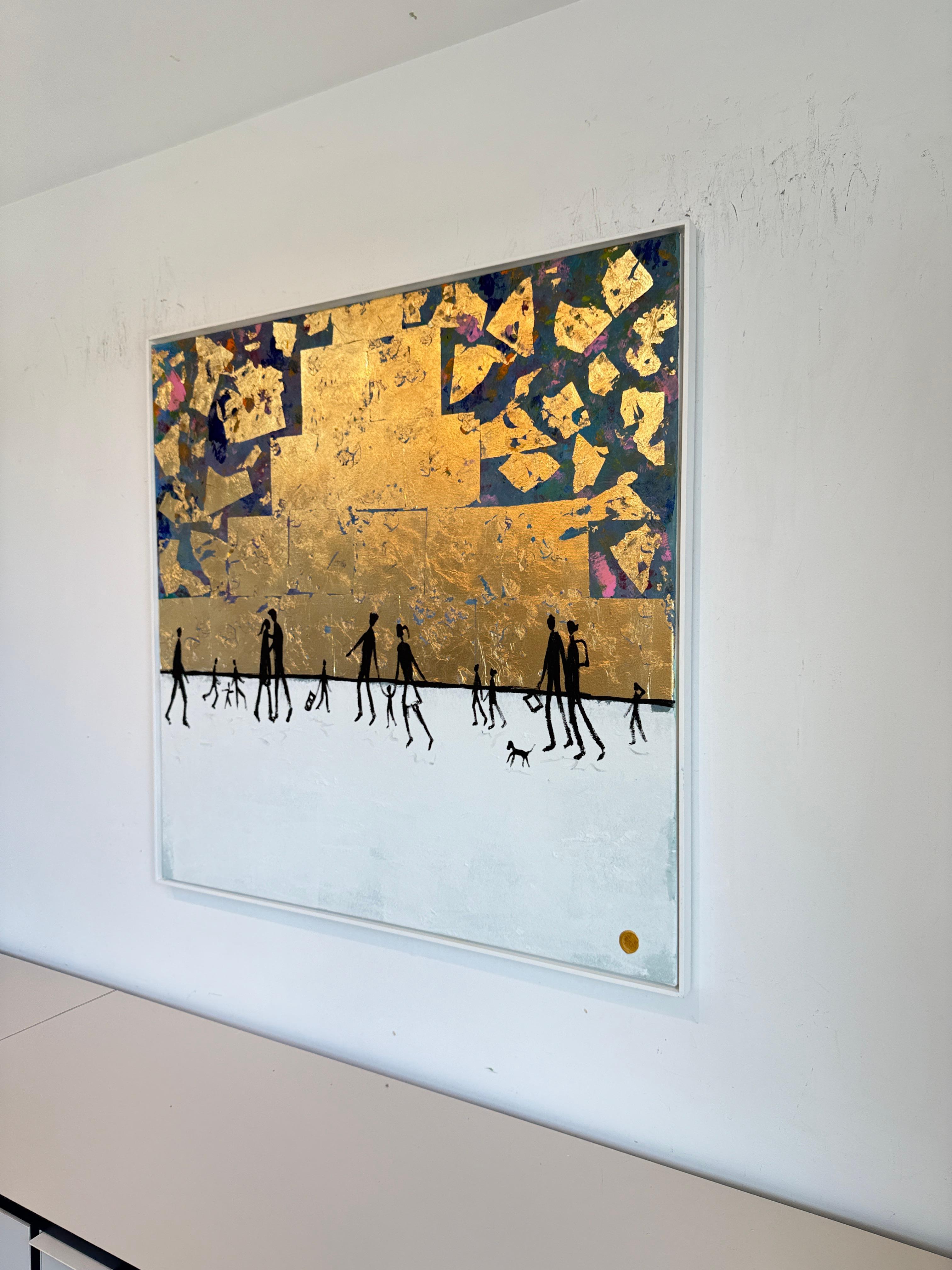 You Feel Like Home - Blattgold Zeitgenössische abstrakte Malerei im Angebot 9