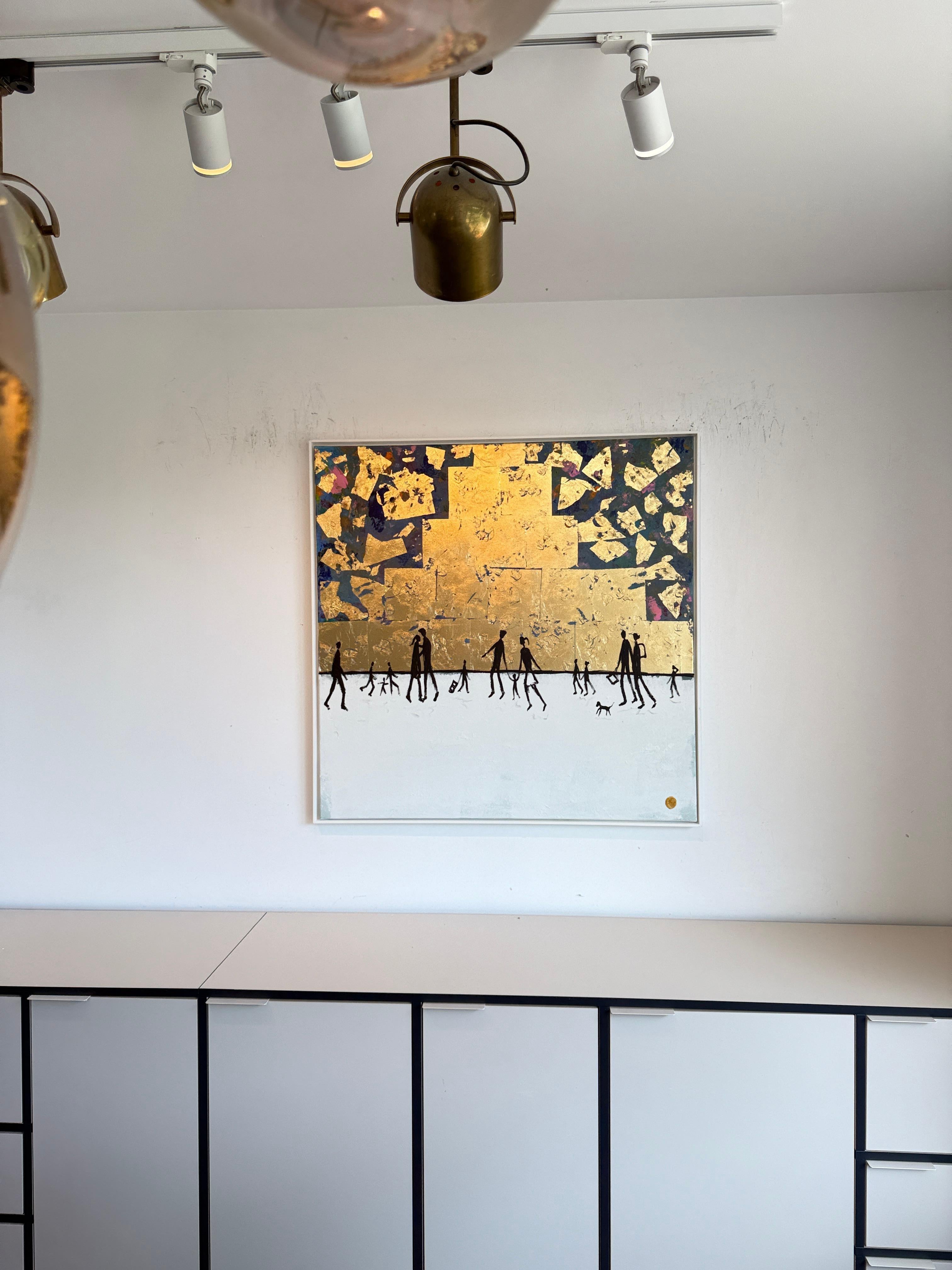 You Feel Like Home - Blattgold Zeitgenössische abstrakte Malerei im Angebot 11