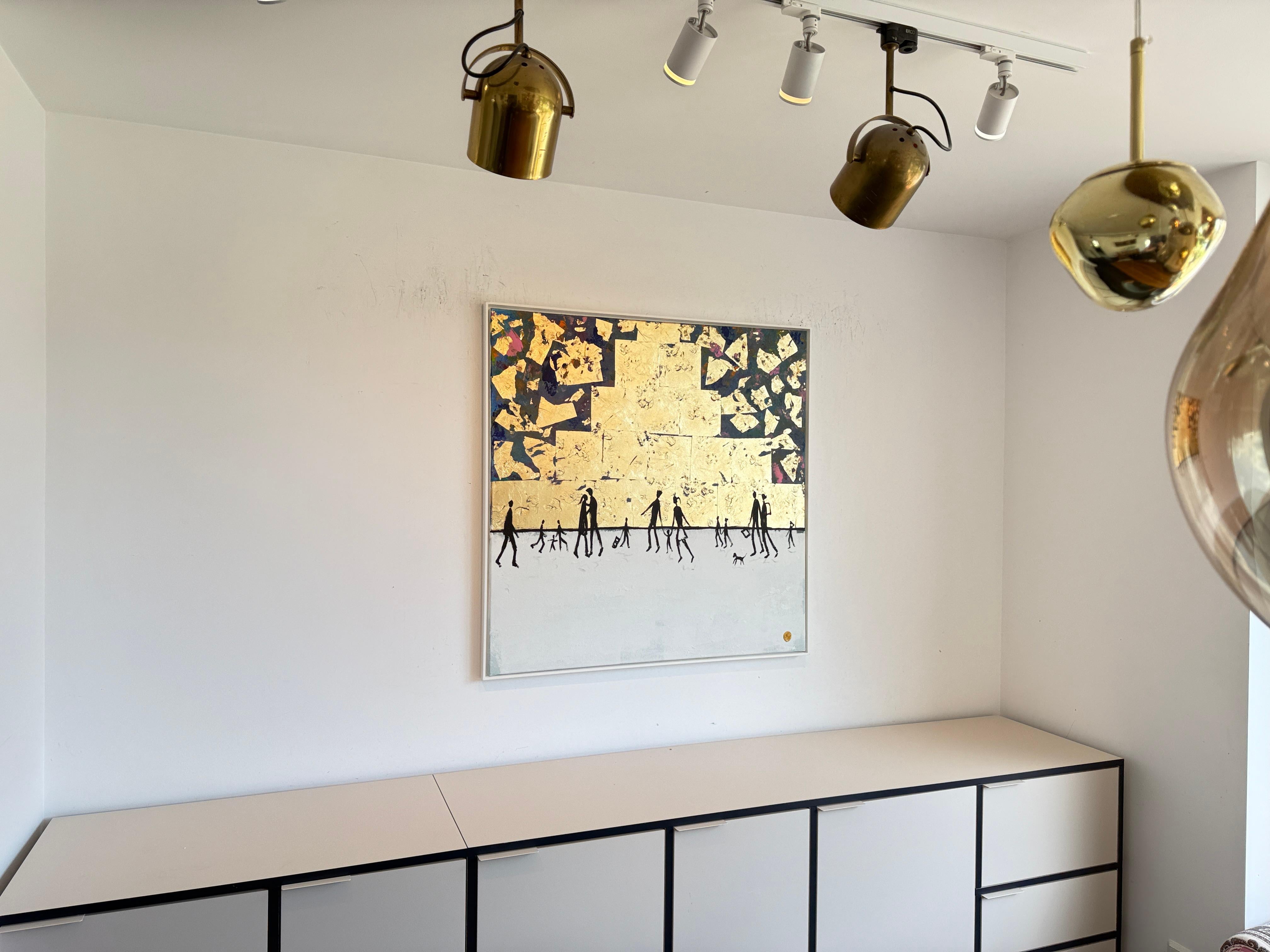 You Feel Like Home - Blattgold Zeitgenössische abstrakte Malerei im Angebot 12