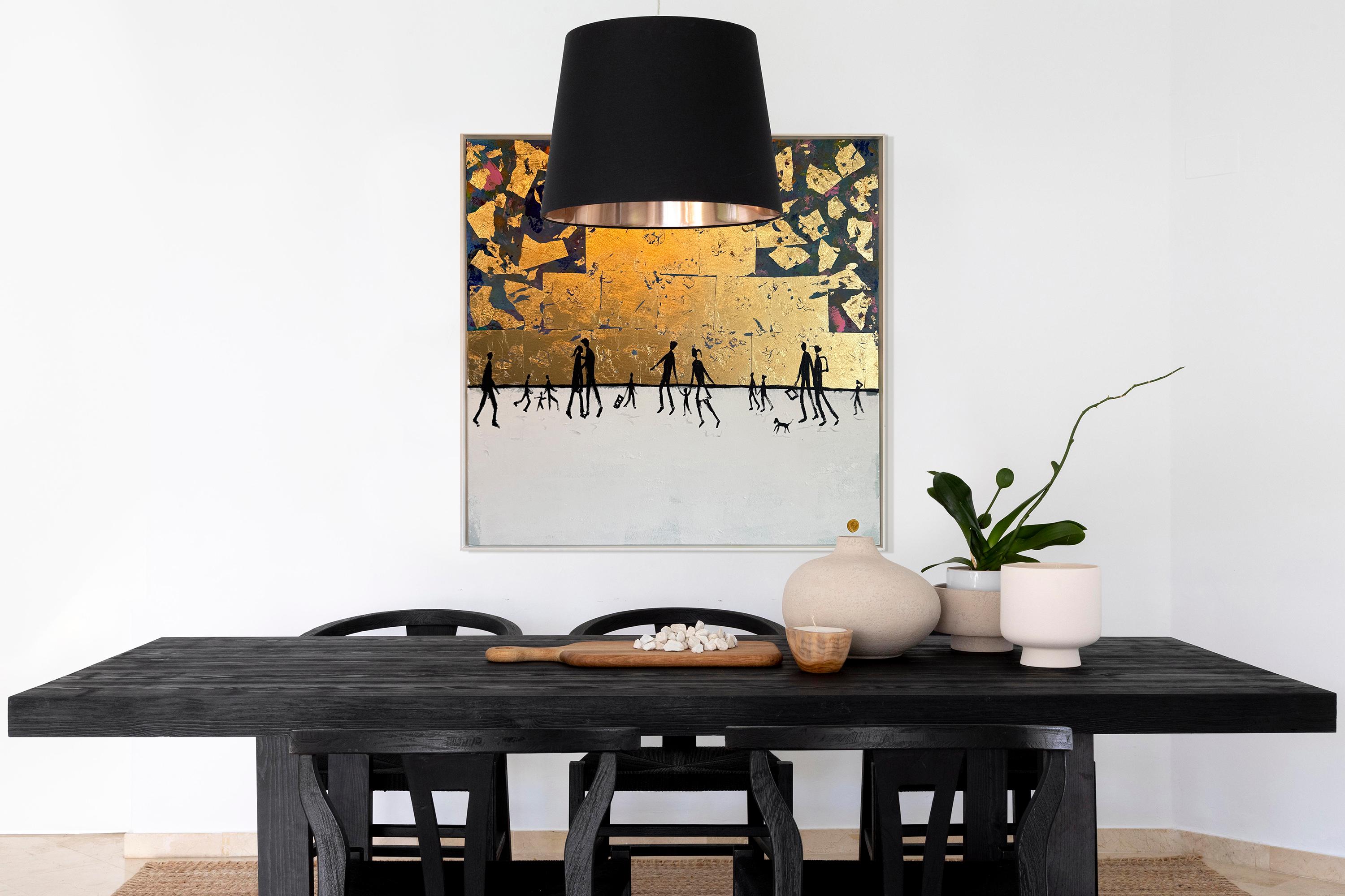 You Feel Like Home - Blattgold Zeitgenössische abstrakte Malerei im Angebot 14