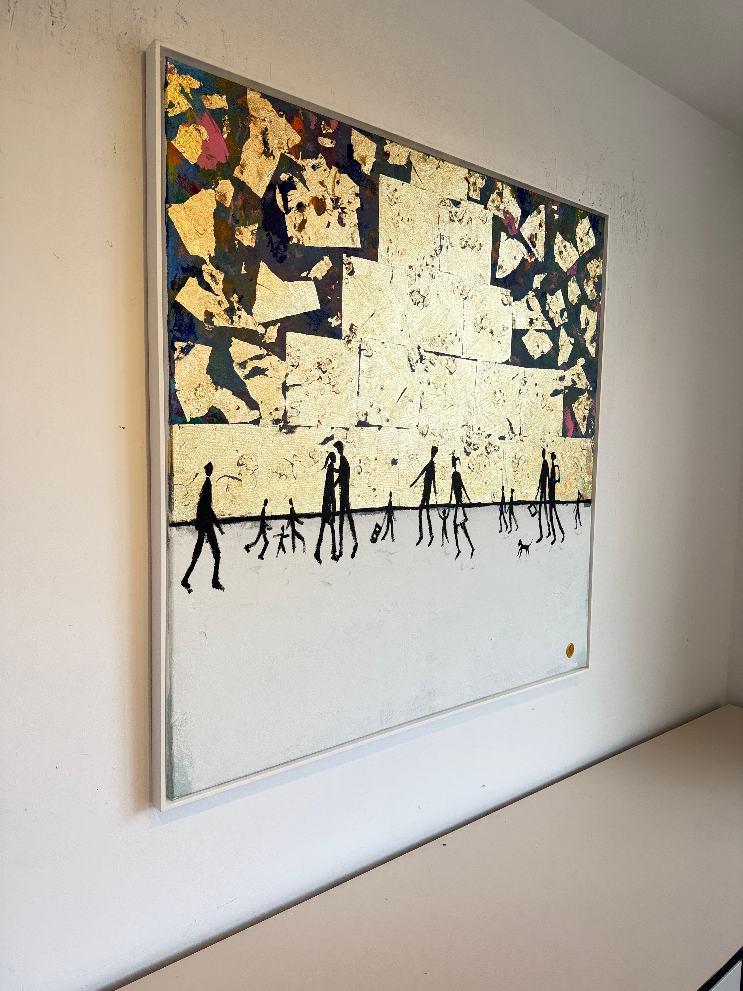 You Feel Like Home - Blattgold Zeitgenössische abstrakte Malerei im Angebot 6