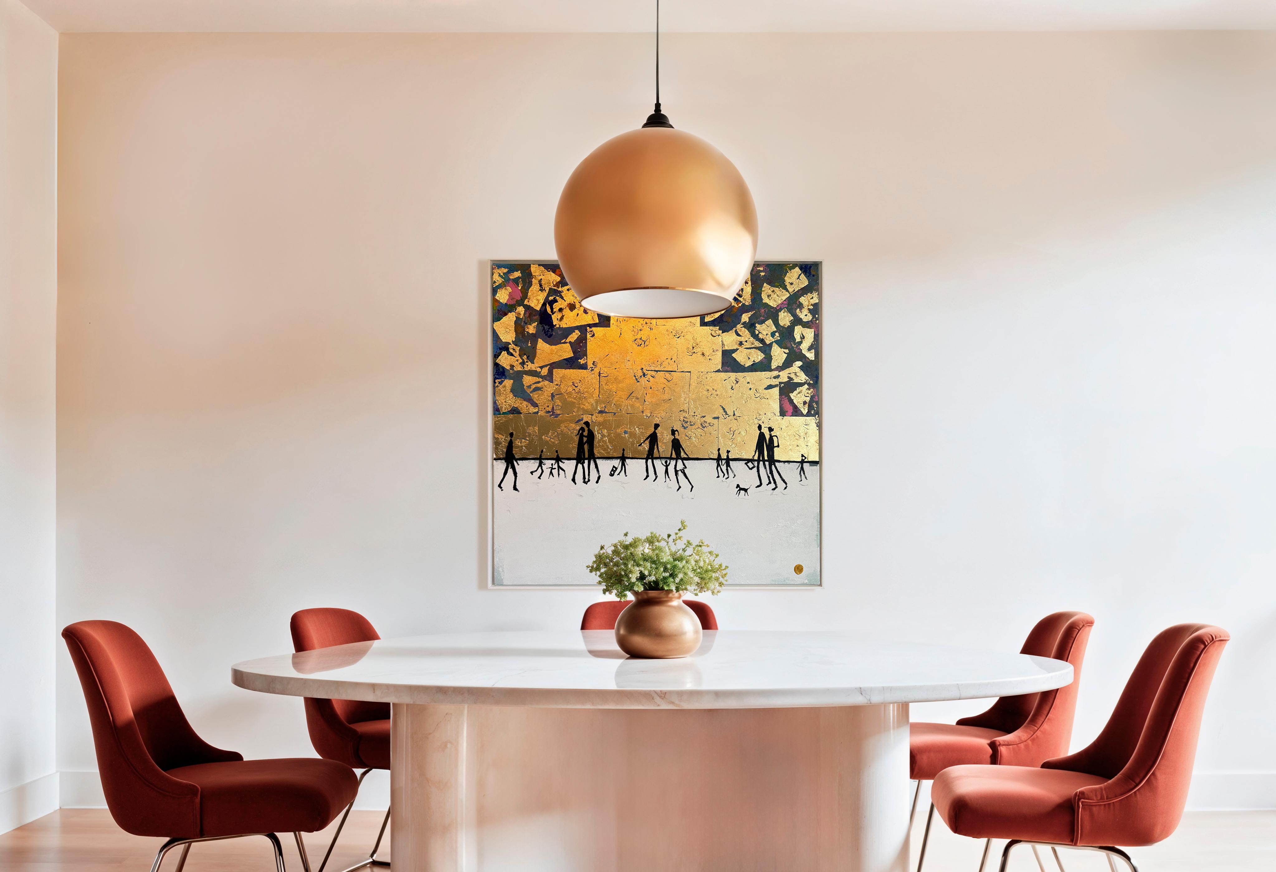 You Feel Like Home - Blattgold Zeitgenössische abstrakte Malerei im Angebot 7
