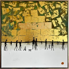 You keep making me Smile -  Gold Leaf Contemporary abstract family painting