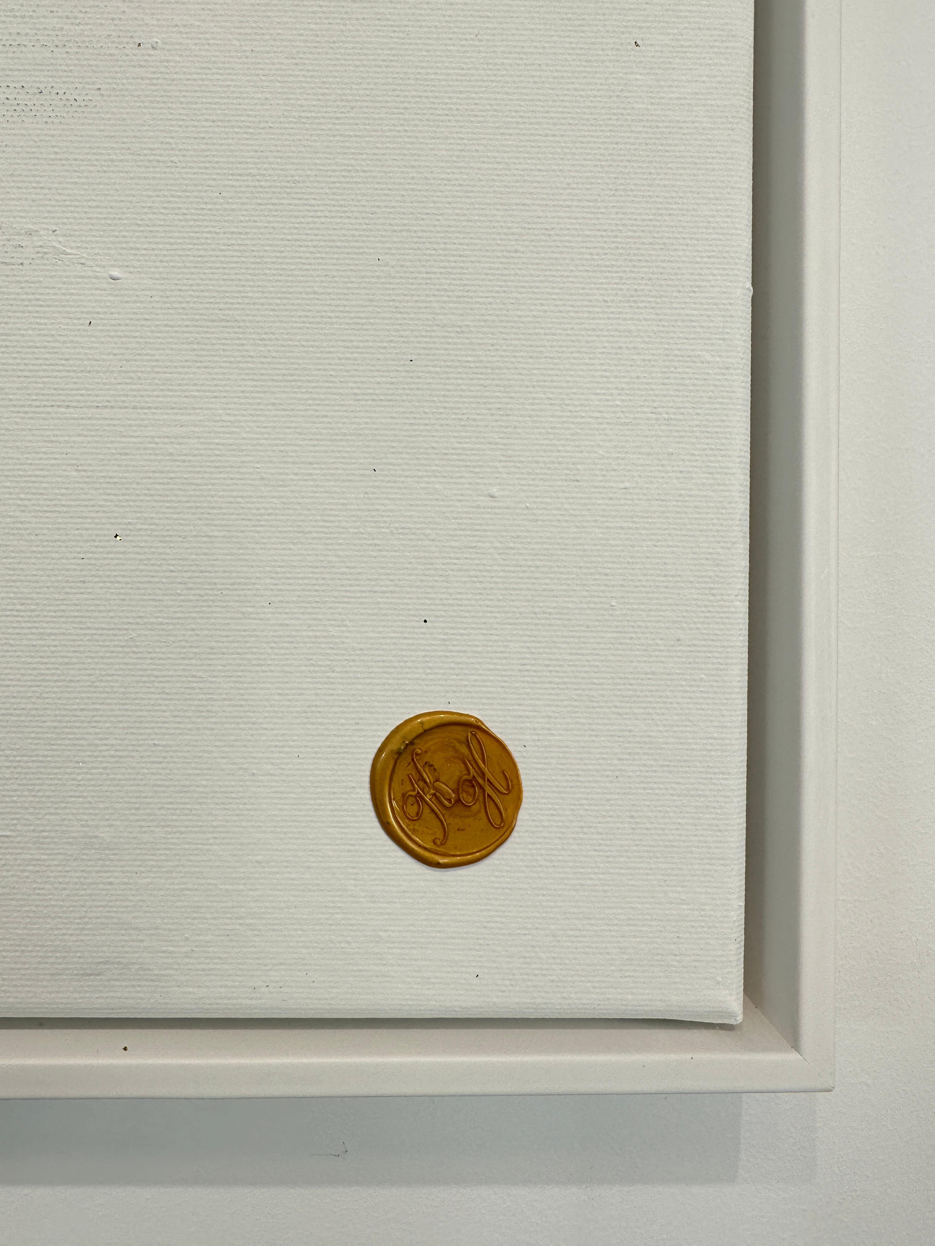 Me haces completo Cuadro familiar abstracto contemporáneo en pan de oro en venta 11
