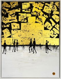 You make me complete Gold Leaf Contemporary abstract family painting