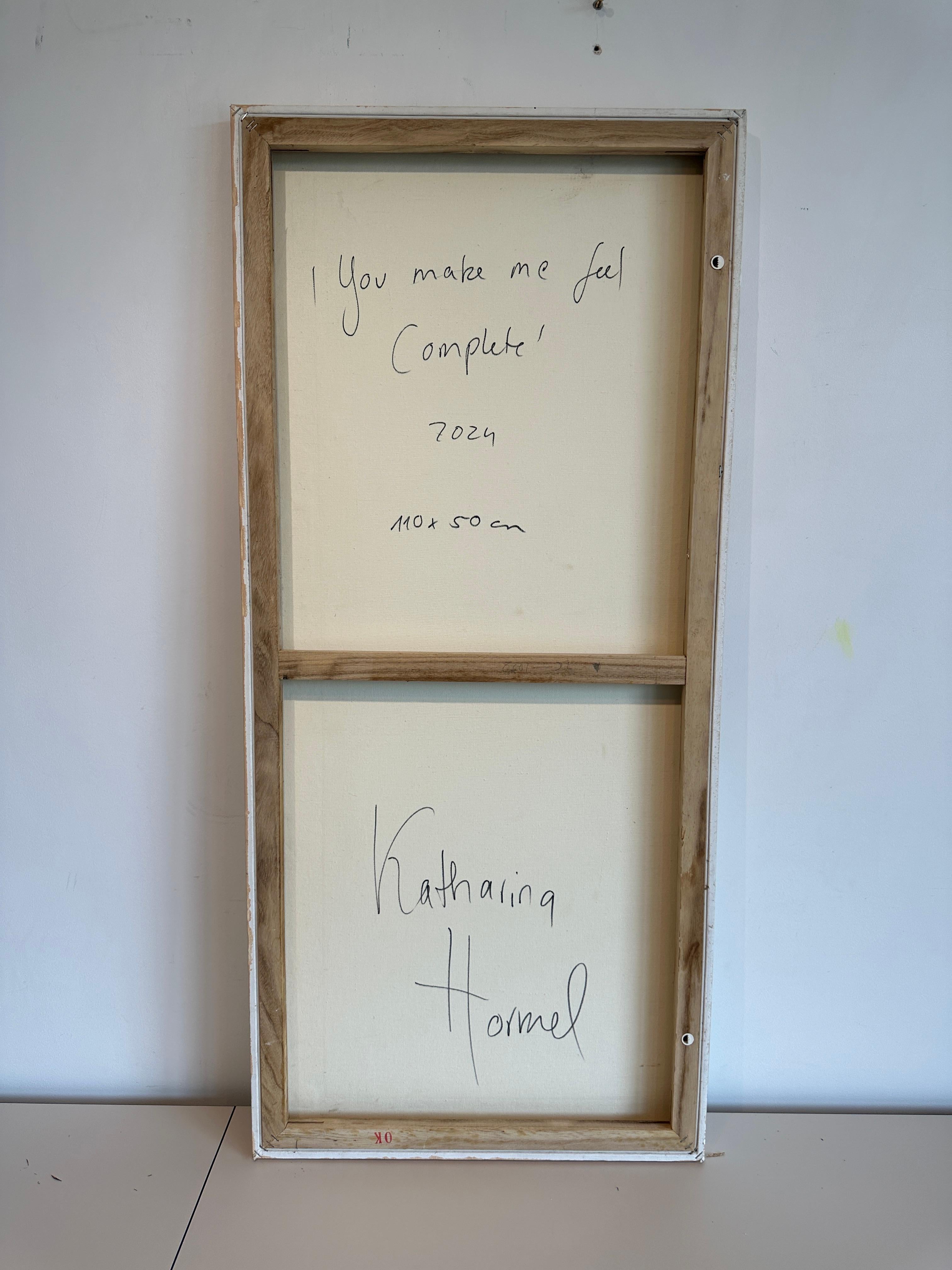 Tu mi fai sentire Completo - Quadro astratto contemporaneo a foglia d'oro per la famiglia in vendita 11