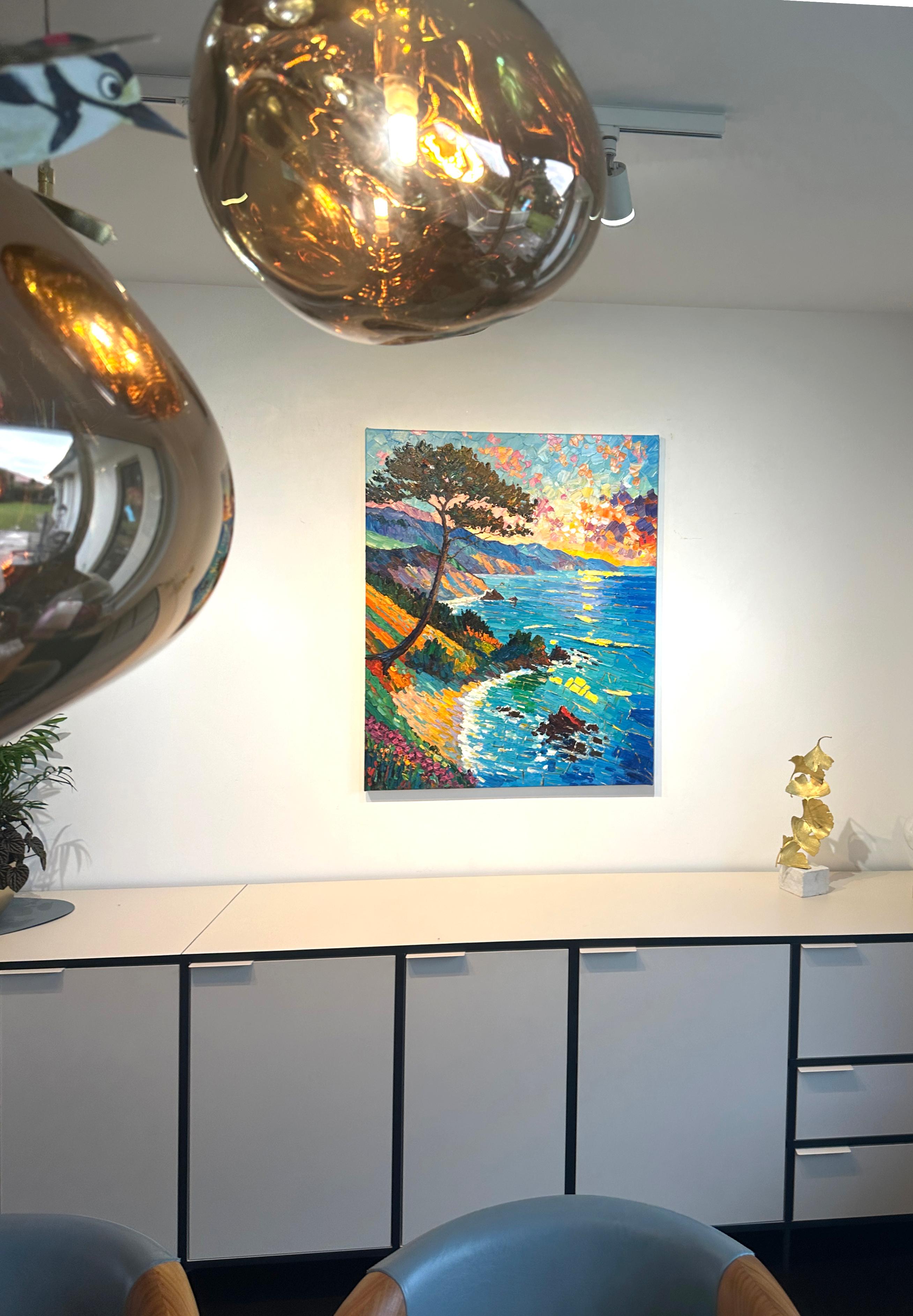 A Burst of Gold - Katharina Husslein Impasto Oil Landscape Painting For Sale 4