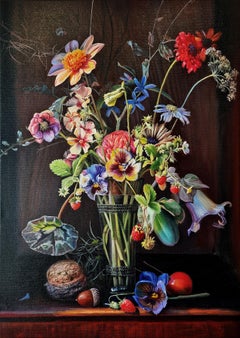 A Summer Melody by Katharina Husslein Flower Still life Oil Painting