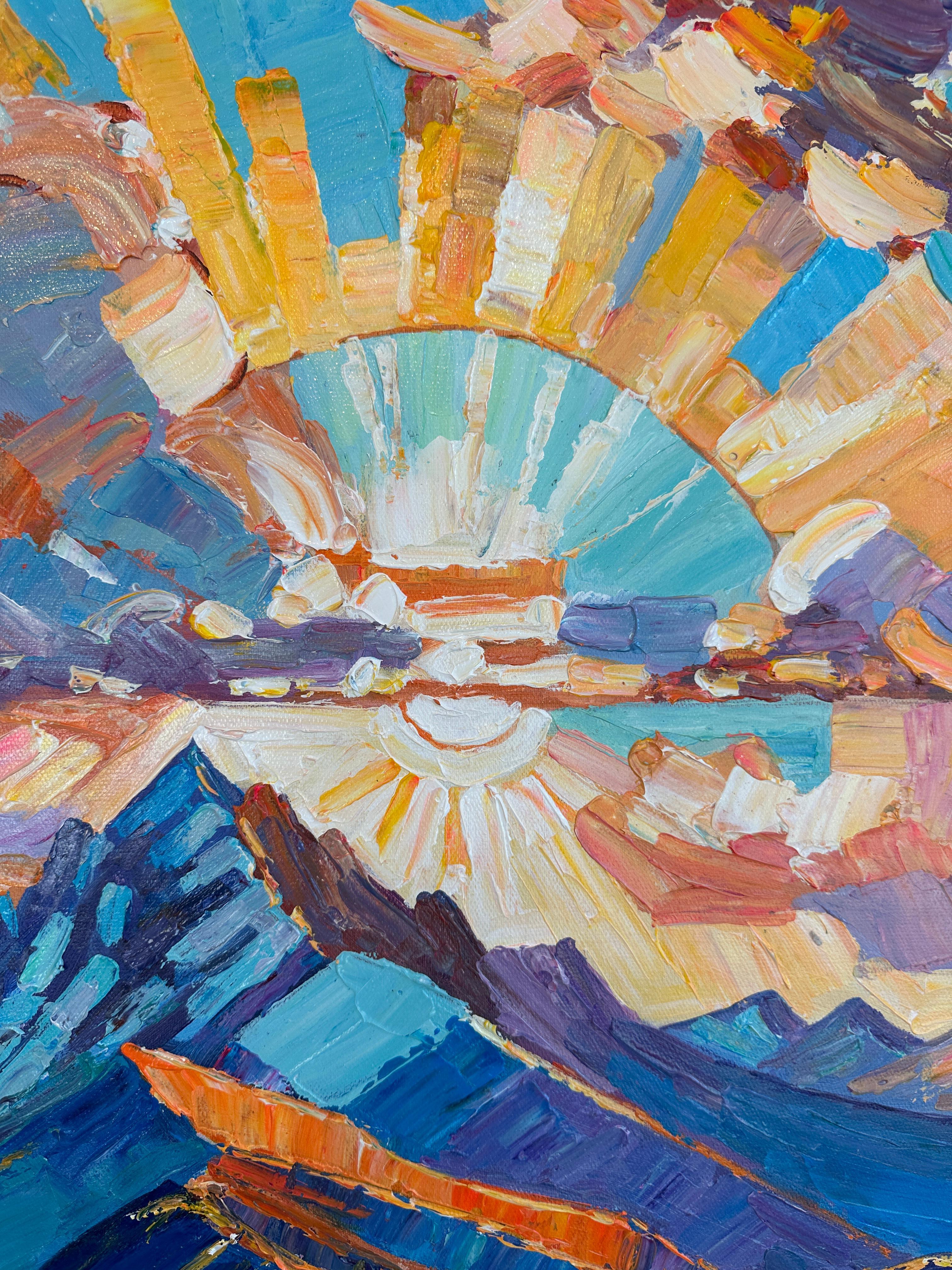 Ain't no Mountain high enough von K. Husslein Impasto Landscape Mountain Gemälde im Angebot 5