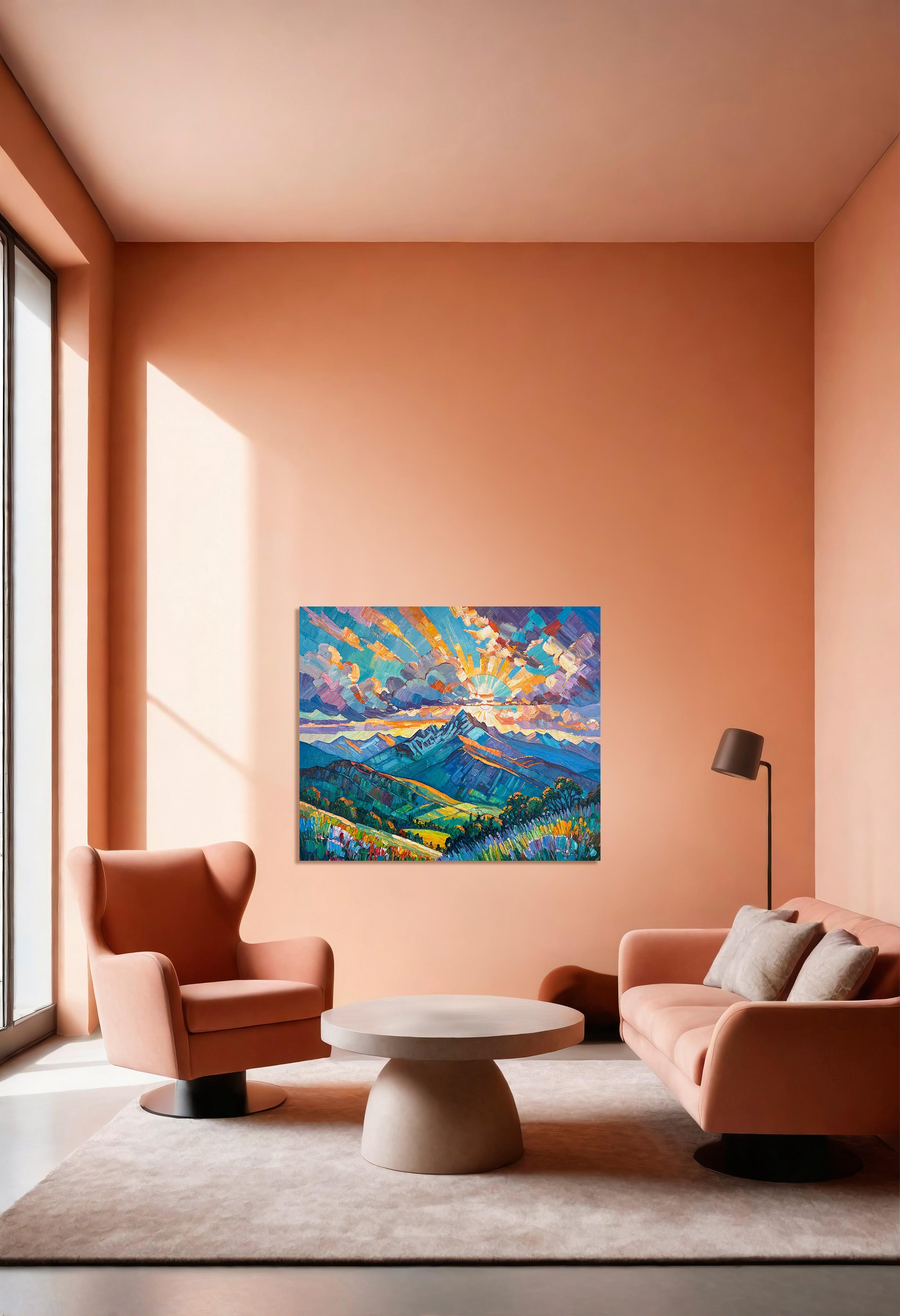 Ain't no Mountain high enough von K. Husslein Impasto Landscape Mountain Gemälde im Angebot 6