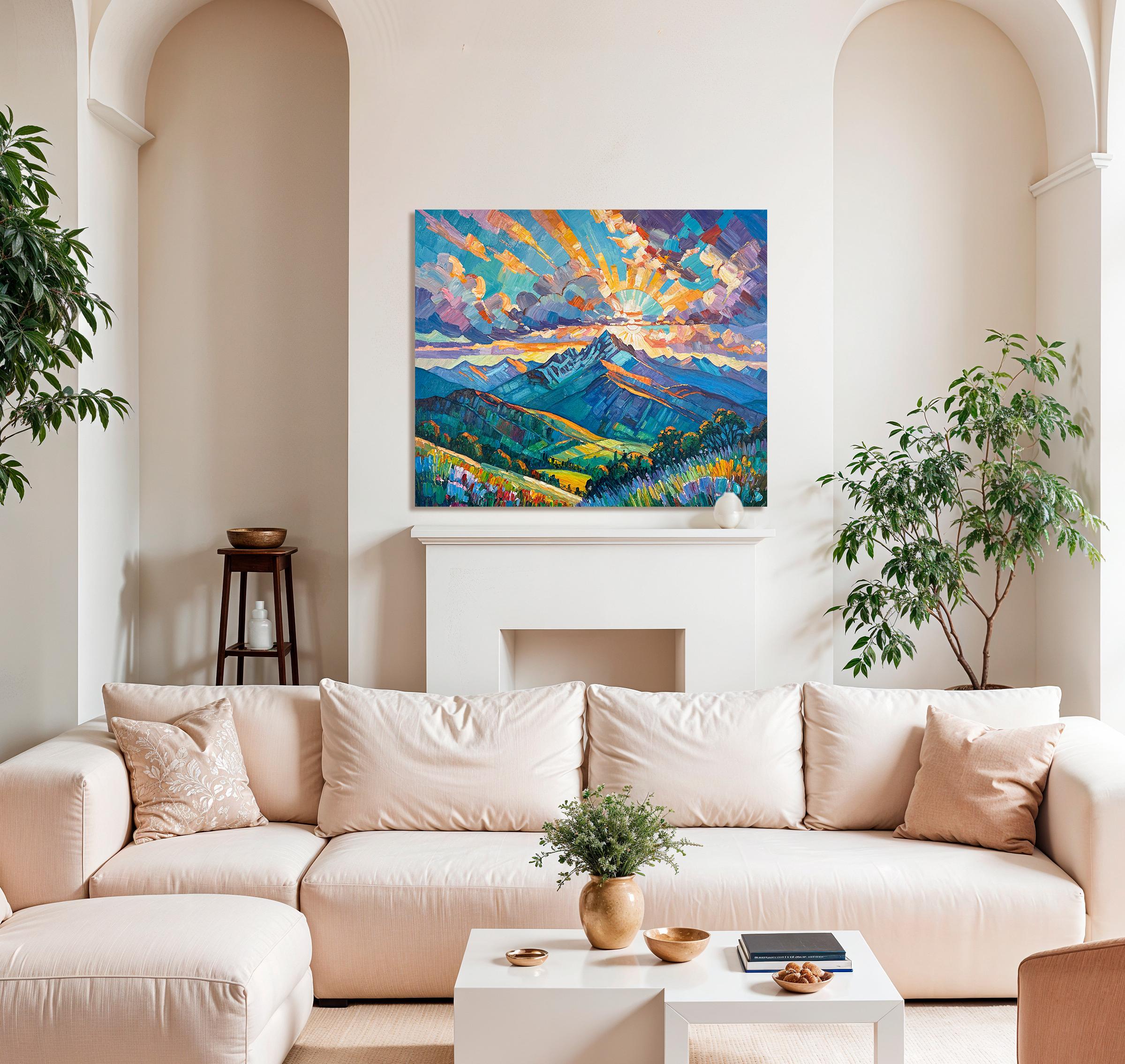 Ain't no Mountain high enough von K. Husslein Impasto Landscape Mountain Gemälde im Angebot 8
