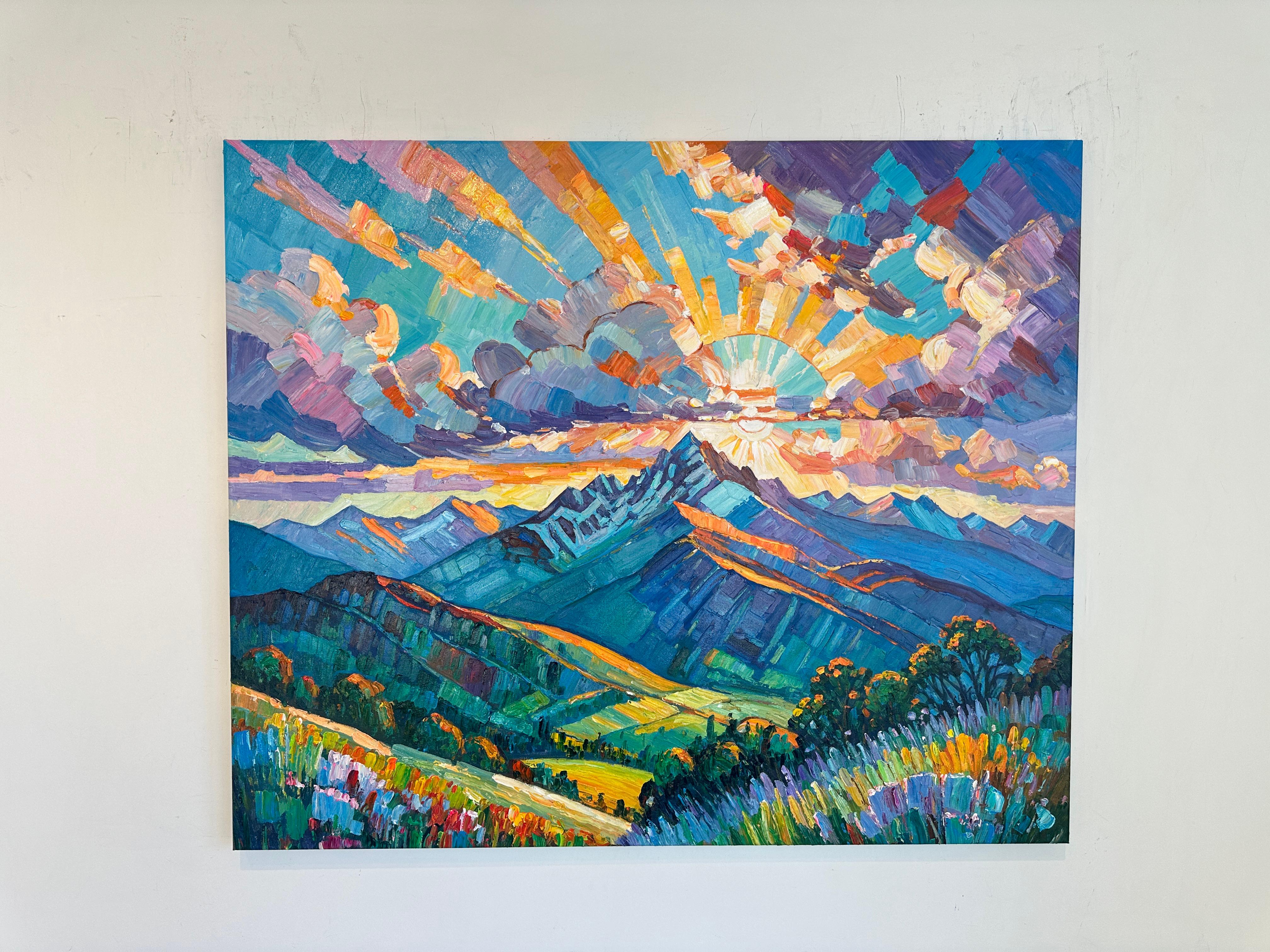 Ain't no Mountain high enough von K. Husslein Impasto Landscape Mountain Gemälde – Painting von Katharina Husslein