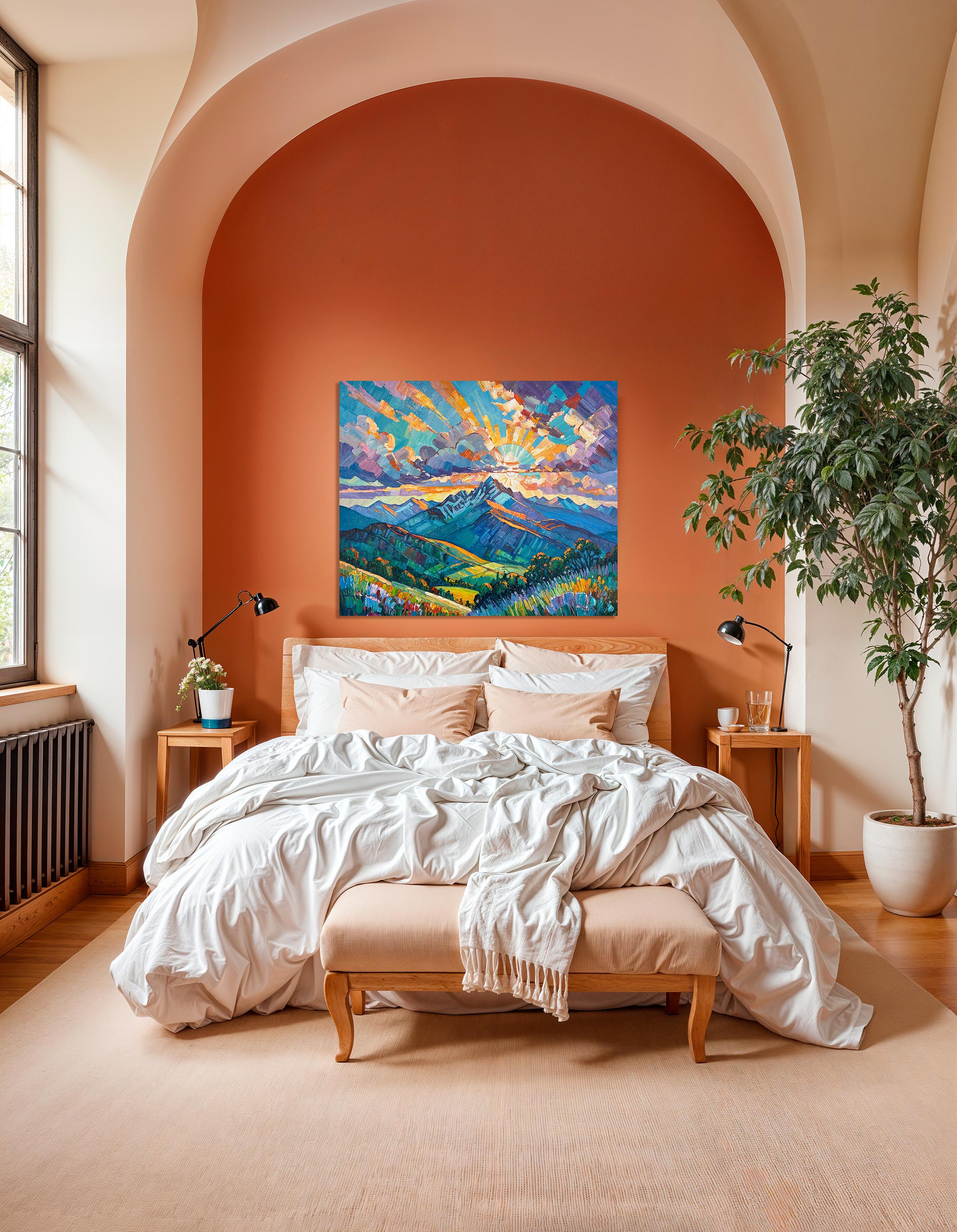 Ain't no Mountain high enough von K. Husslein Impasto Landscape Mountain Gemälde (Fotorealismus), Painting, von Katharina Husslein