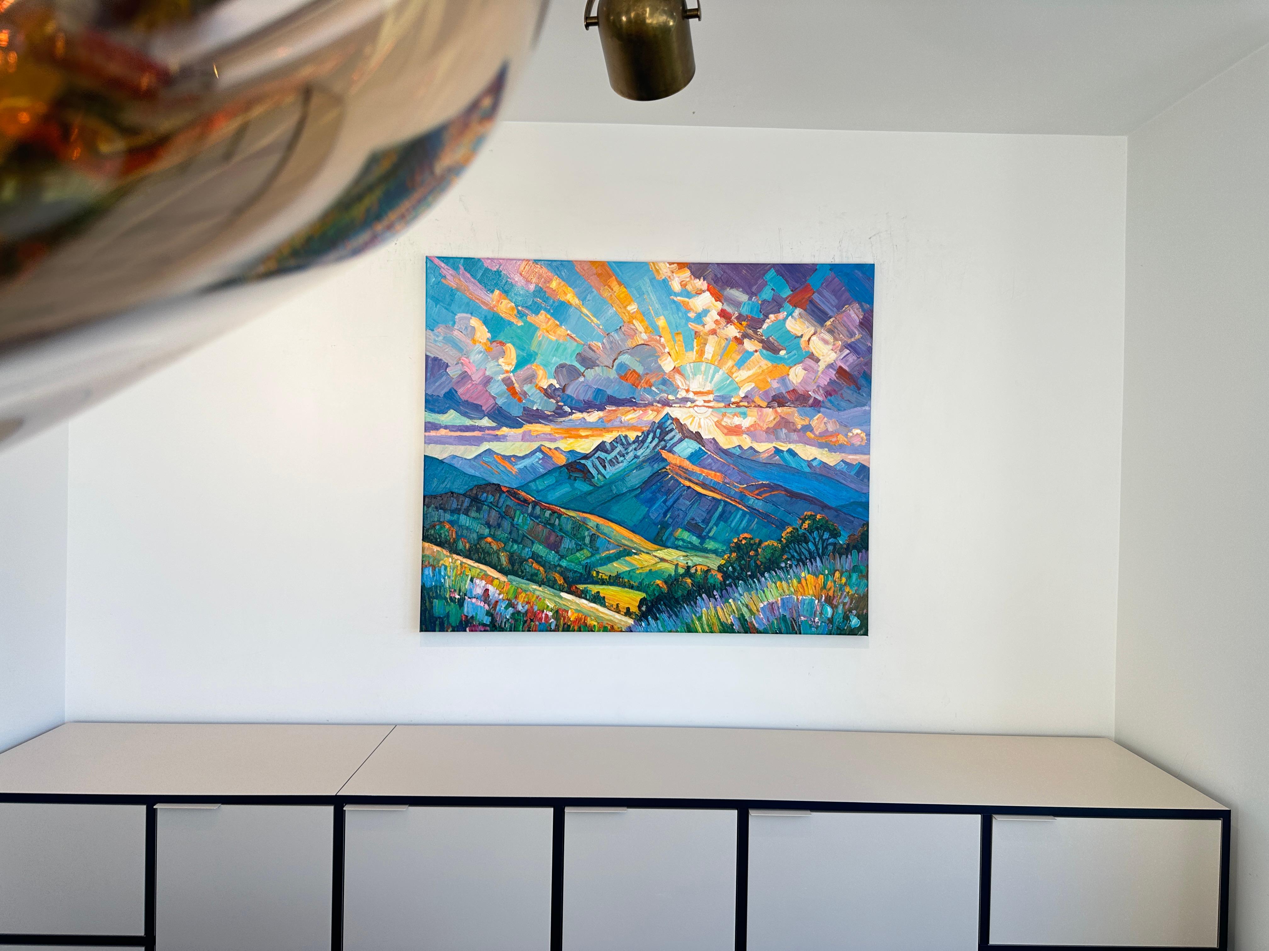 Ain't no Mountain high enough von K. Husslein Impasto Landscape Mountain Gemälde im Angebot 2